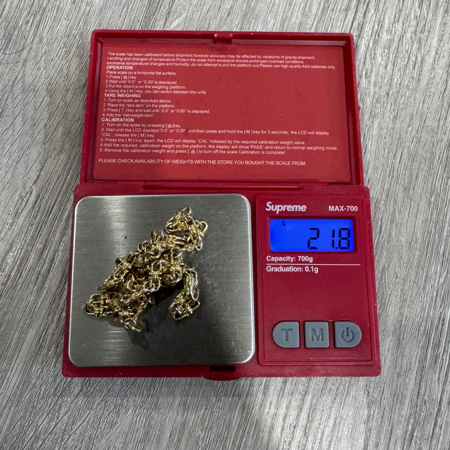 Vintage Auritalia Designer Made Solid 14k Yellow Gold Horsebit Link Necklace (18.5”)