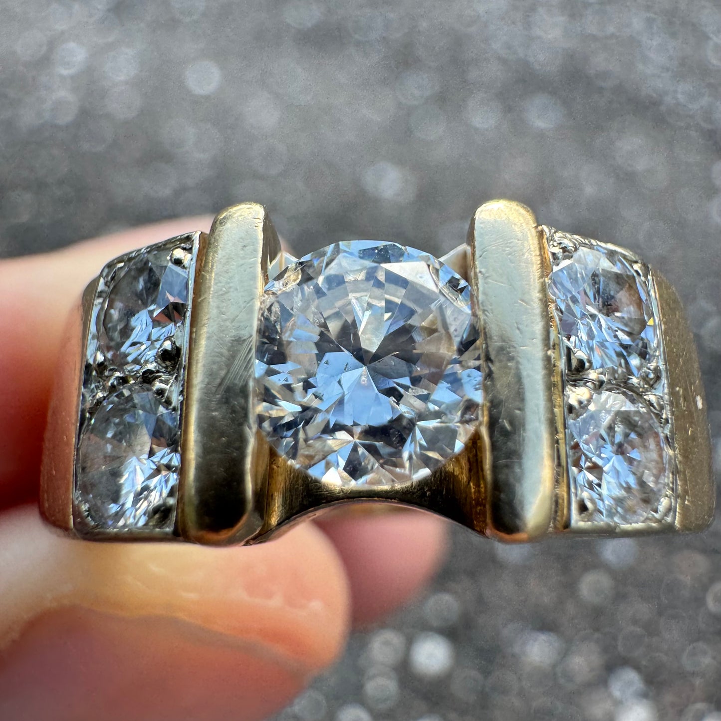 Vintage 1.25ctw Natural Diamond Solid 14k Yellow Gold Heavyweight Custom Ring (8)