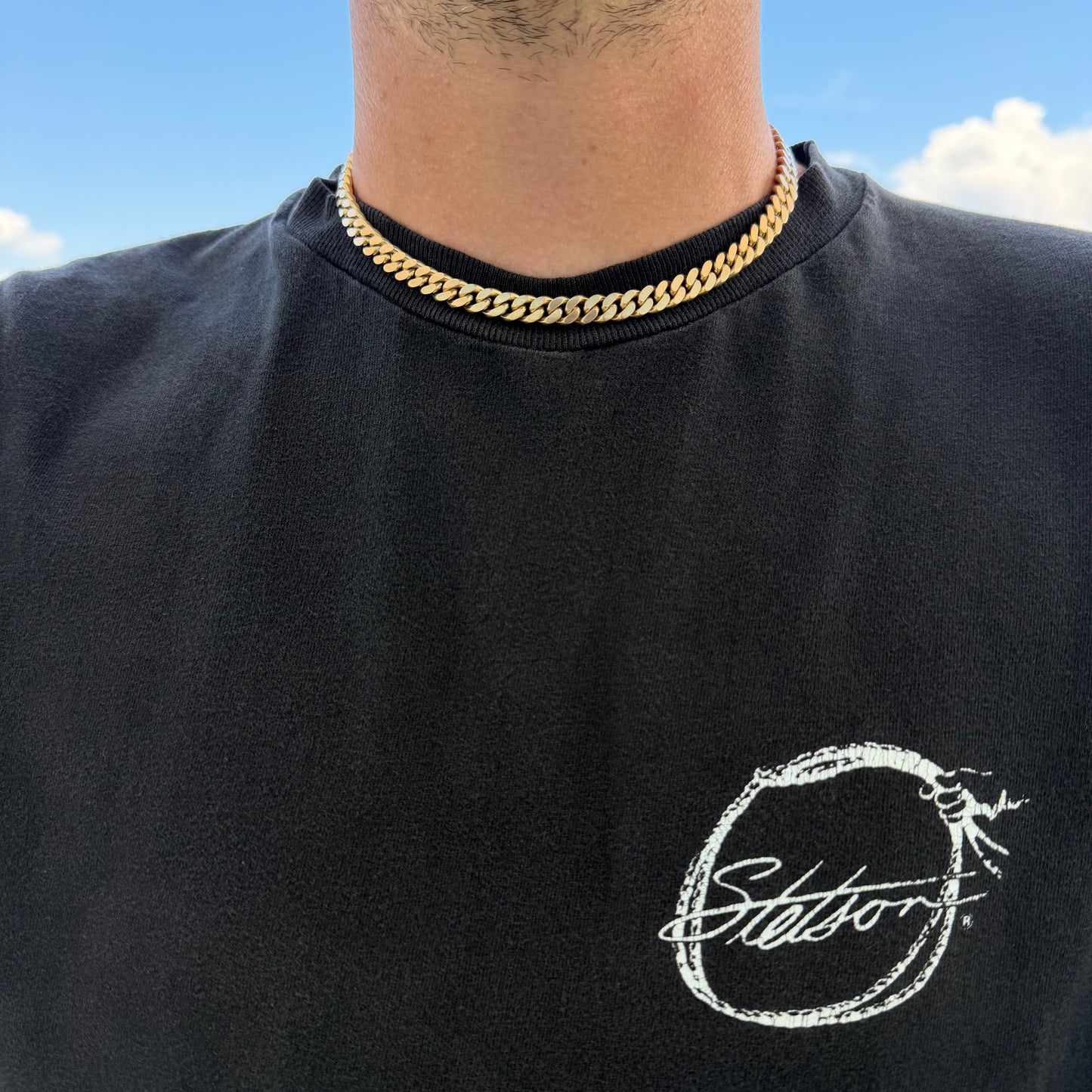 Vintage Solid 18k Yellow Gold Handcrafted Heavyweight Cuban Curb Link Necklace (15.5”)