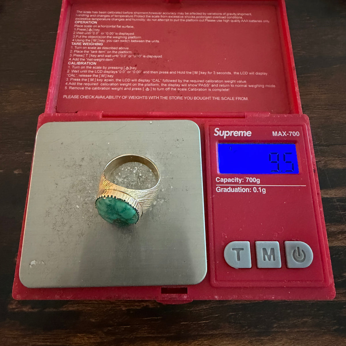Vintage Solid 14k Yellow Gold Royston Turquoise Signet Ring (8)