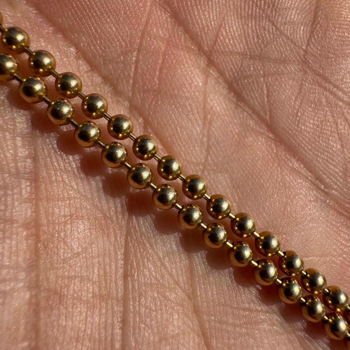 Vintage 14k Yellow Gold Heavyweight Ball Chain Necklace (30”)