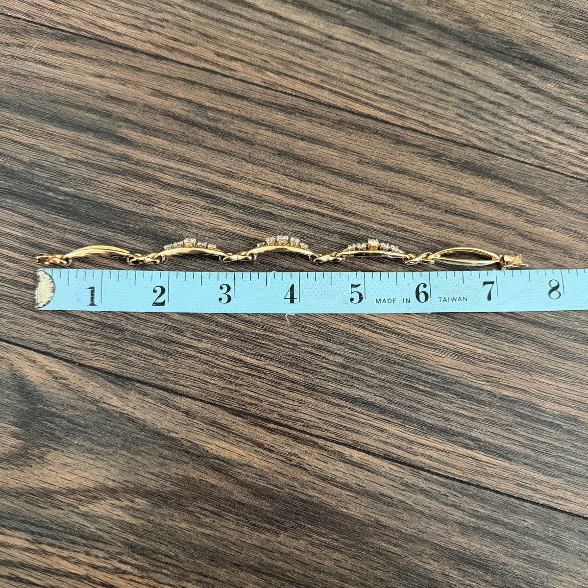 Vintage Solid 14k Yellow Gold 2.75ctw Natural Diamond Infinity Link Bracelet (7.25”)