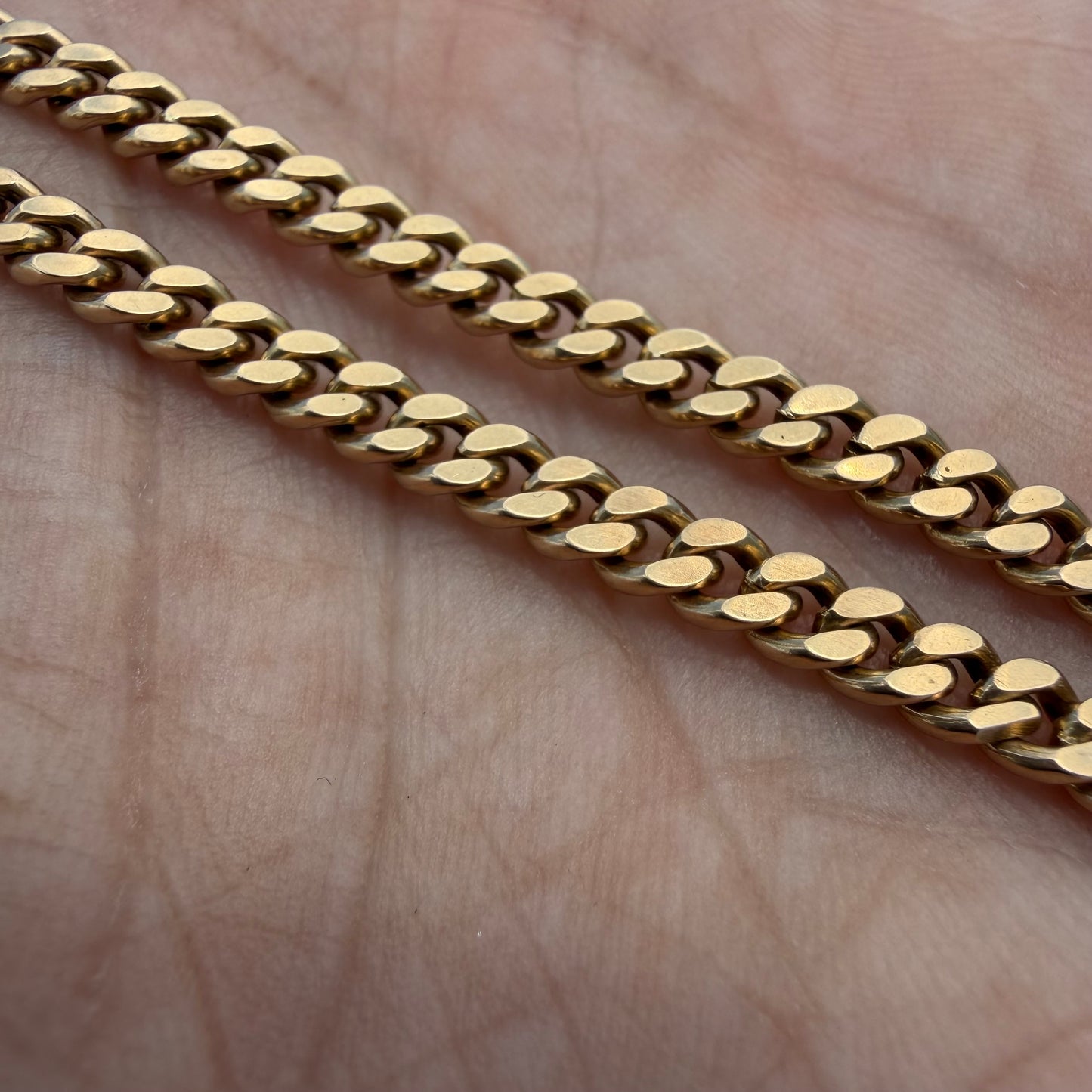 1917 Solid 14k Yellow Gold Double Albert Curb Link Watch Chain Necklace (22.5”)