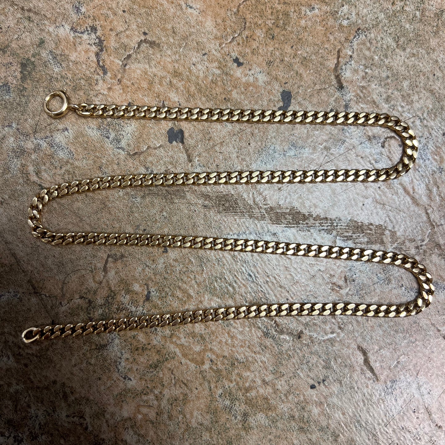 1950’s Solid 14k Yellow Gold Old School Cuban Link Necklace (20.5”)