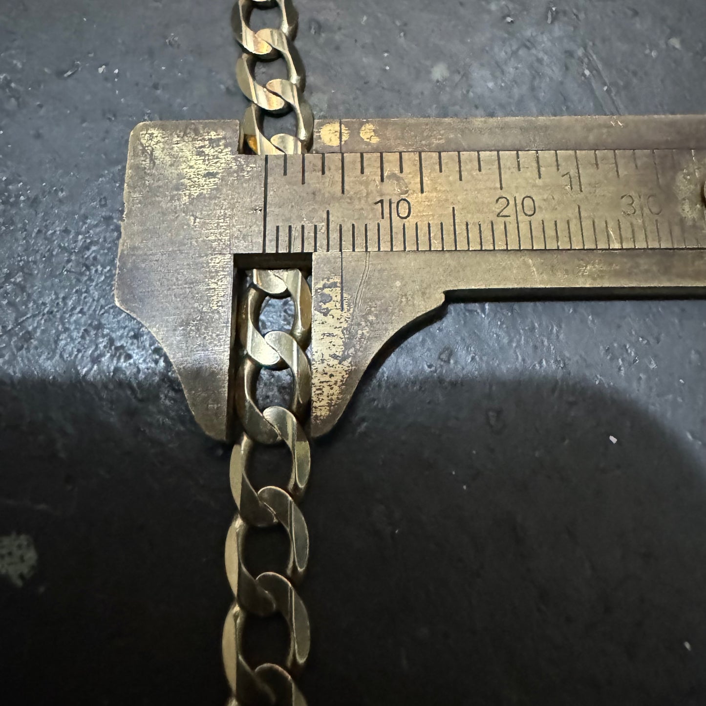 Vintage Solid 14k Yellow Gold Beveled Edge Cuban Link Necklace (20.5”)