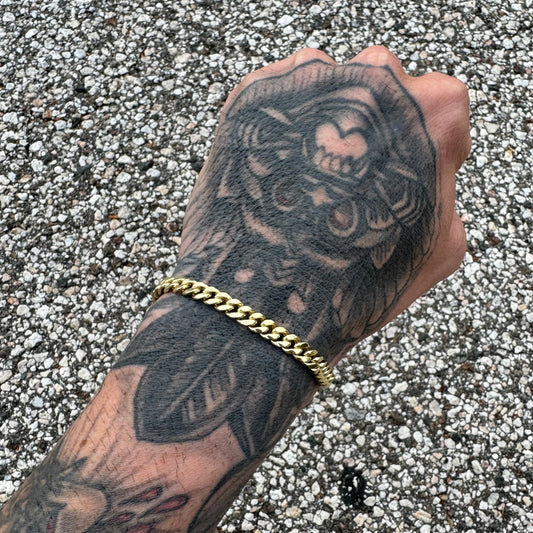 Brand New 14k Yellow Gold Miami Cuban Link Bracelet (8”)