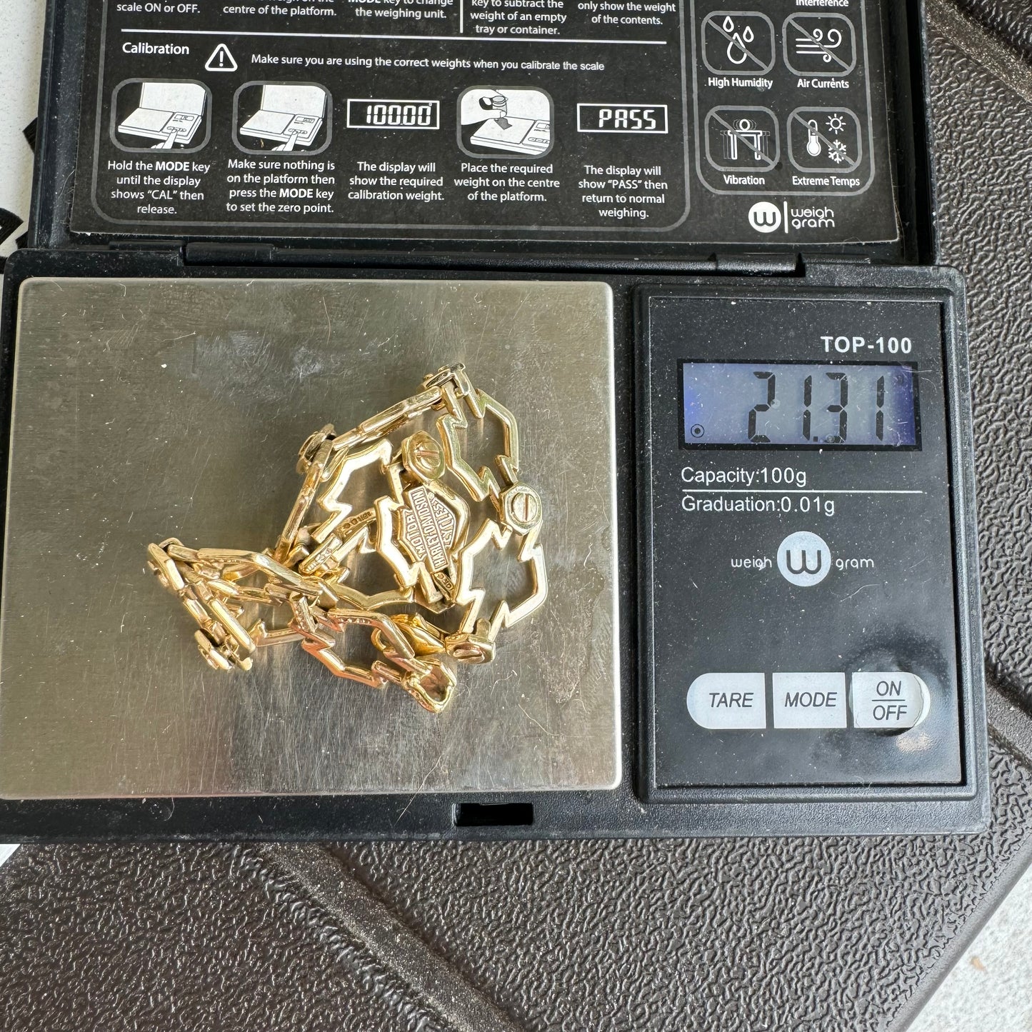 Vintage Solid 10k Yellow Gold Officially Licensed Harley-Davidson Bracelet (8.5)”