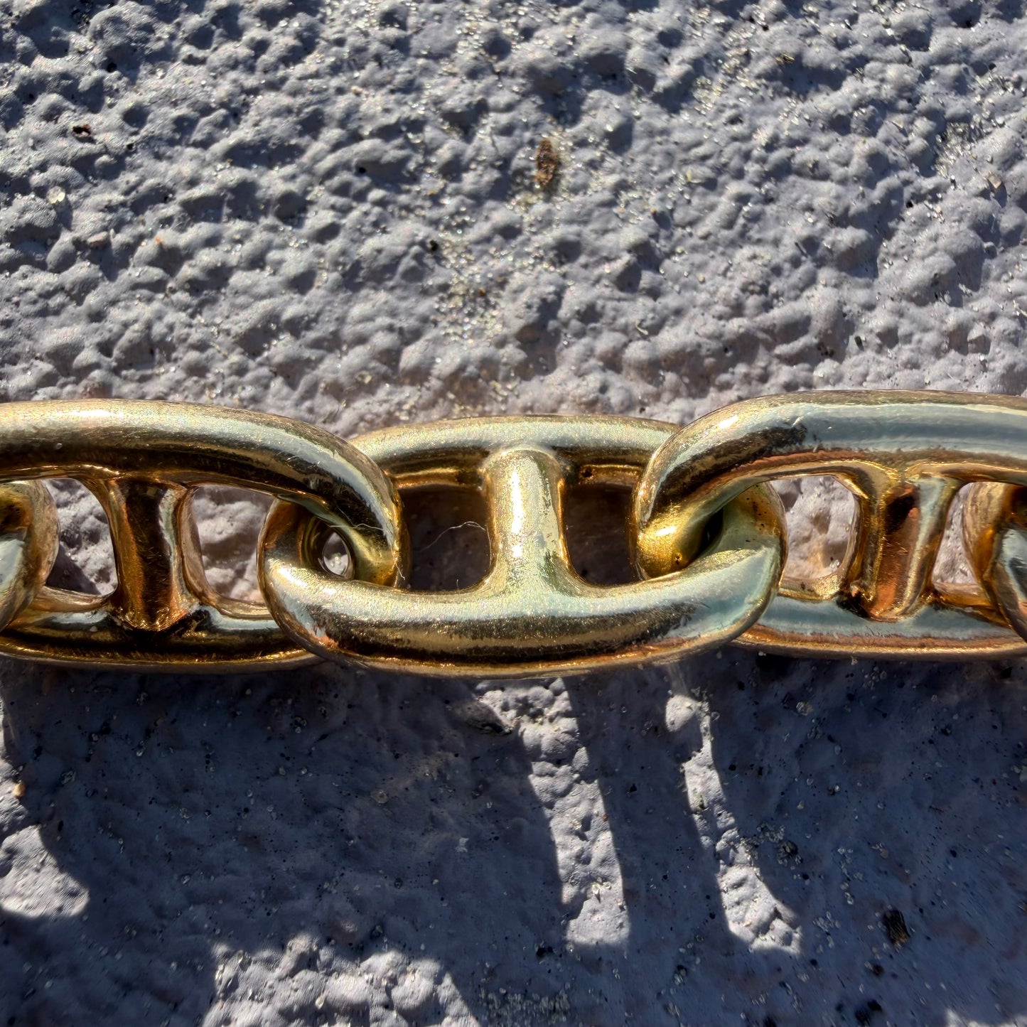 1970’s Super Heavyweight Solid 14k Yellow Gold Chunky Chaine D’ Ancre Mariner Link Bracelet (9.5”)