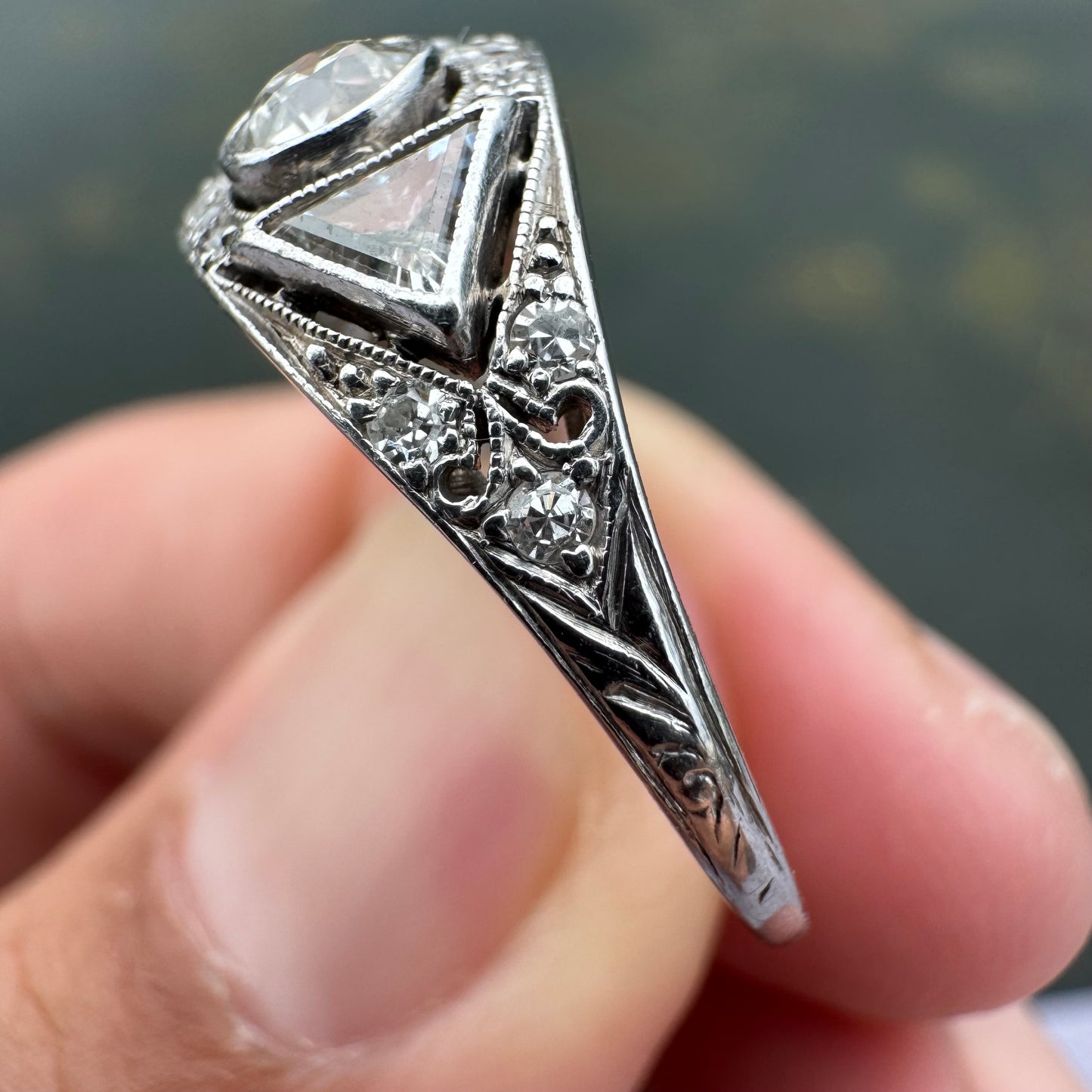 Antique Platinum 2.50ctw Natural Old Cut Diamond Ring (8)