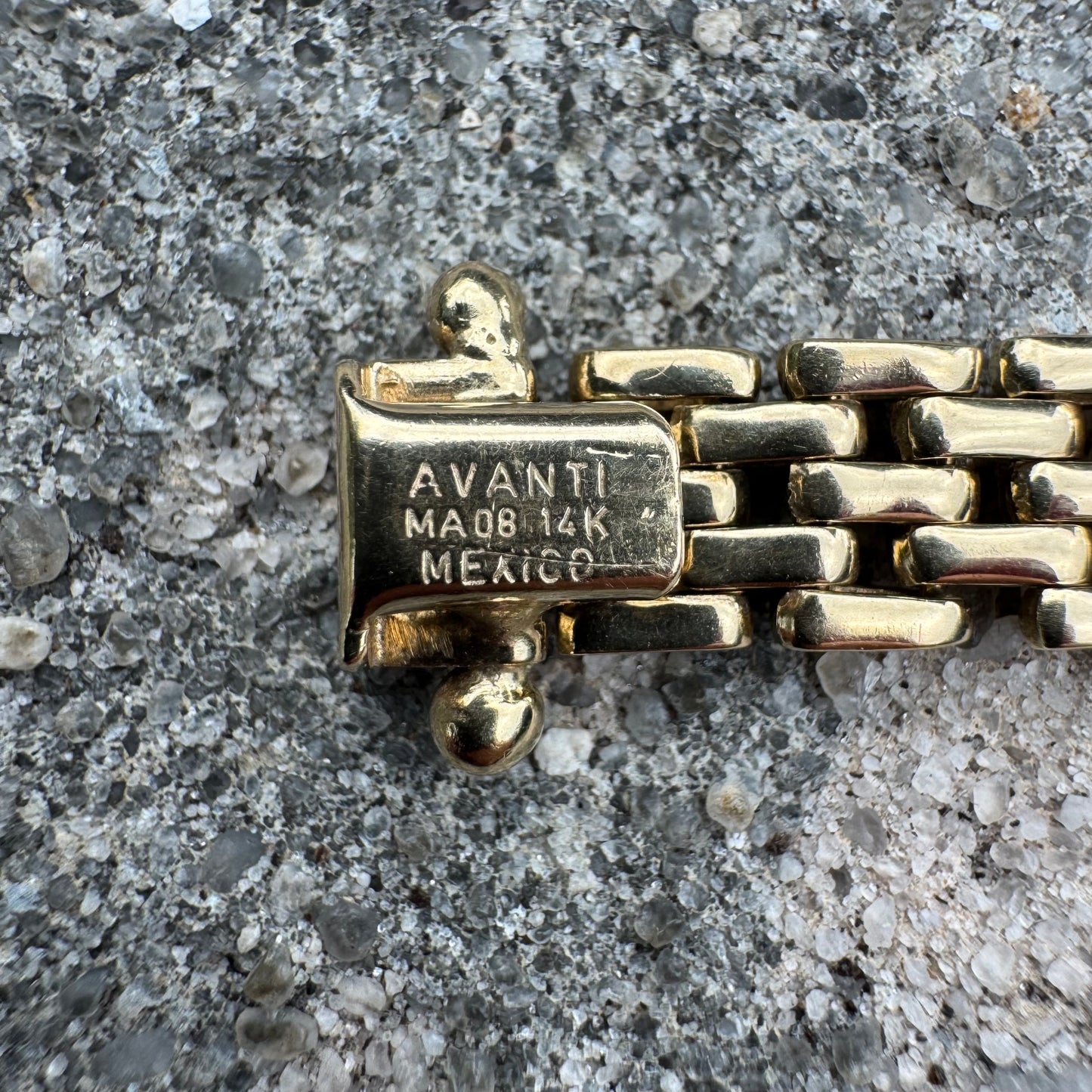 Vintage Solid 14k Yellow Gold Panthère Link Bracelet (7.25”)