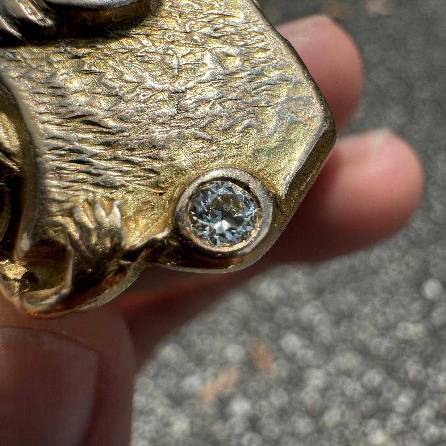 Art Nouveau Solid 14k Yellow Gold Mermaid Scroll Signet Ring (11)