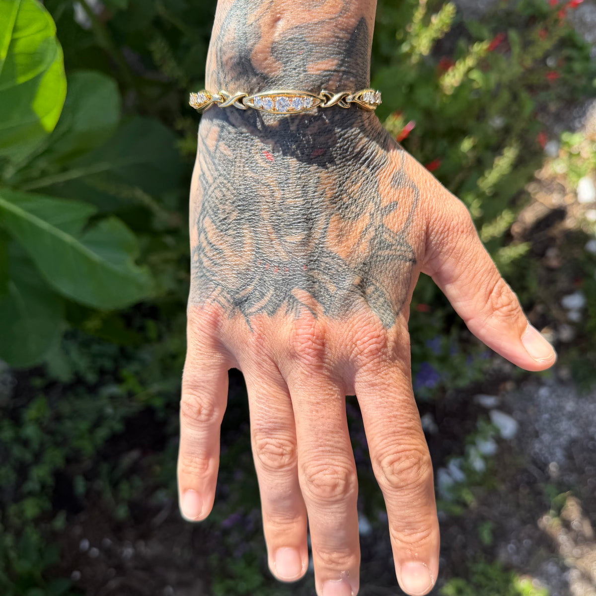 Vintage Solid 14k Yellow Gold 2.75ctw Natural Diamond Infinity Link Bracelet (7.25”)