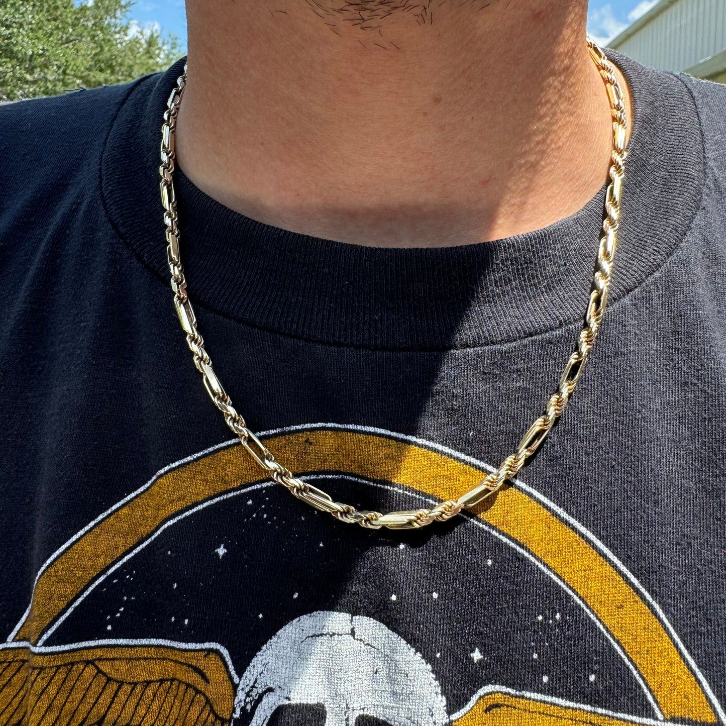 1992 Solid 14k Yellow Gold Diamondcut “Figarope” Necklace (20”)