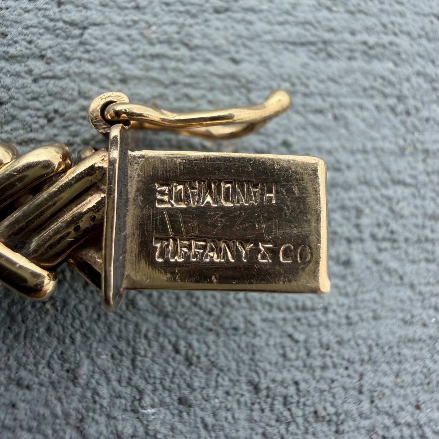 Vintage Tiffany & Co. Solid 14k Yellow Gold Basket Weave Link Bracelet (7.75”)