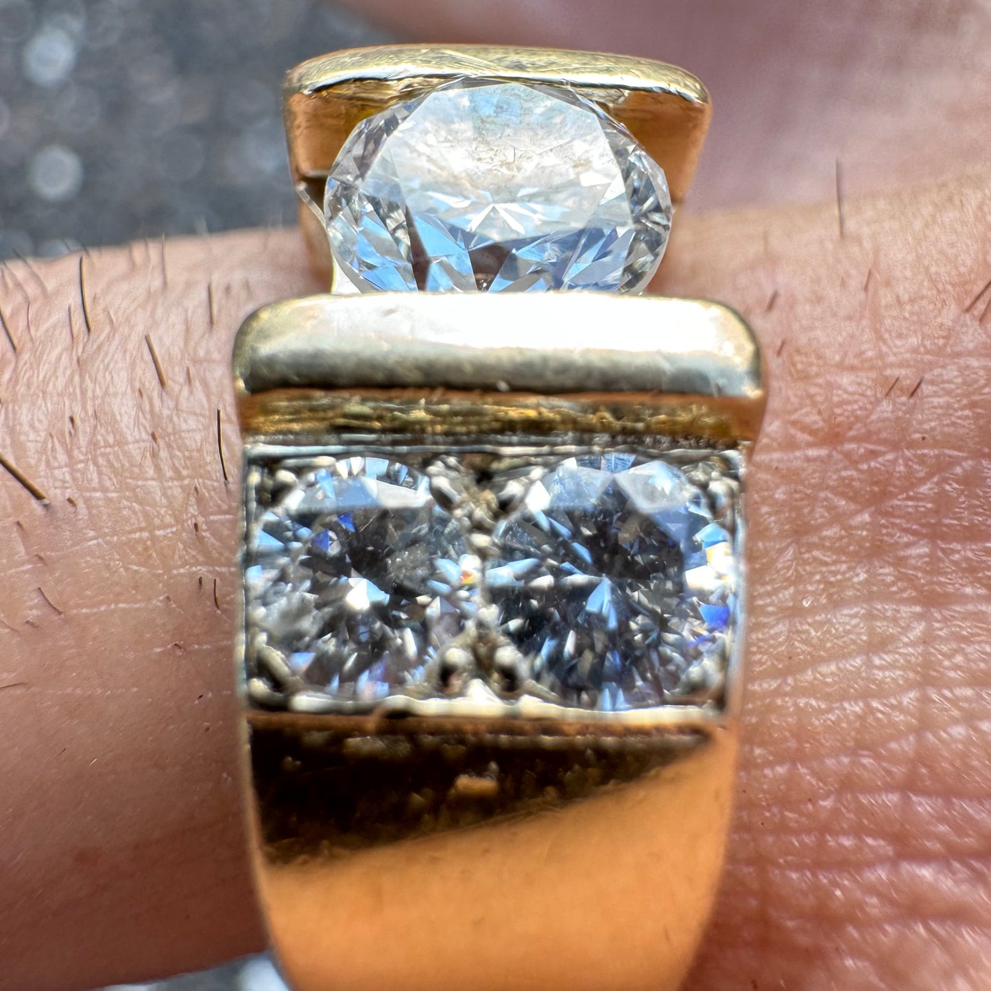 Vintage 1.25ctw Natural Diamond Solid 14k Yellow Gold Heavyweight Custom Ring (8)