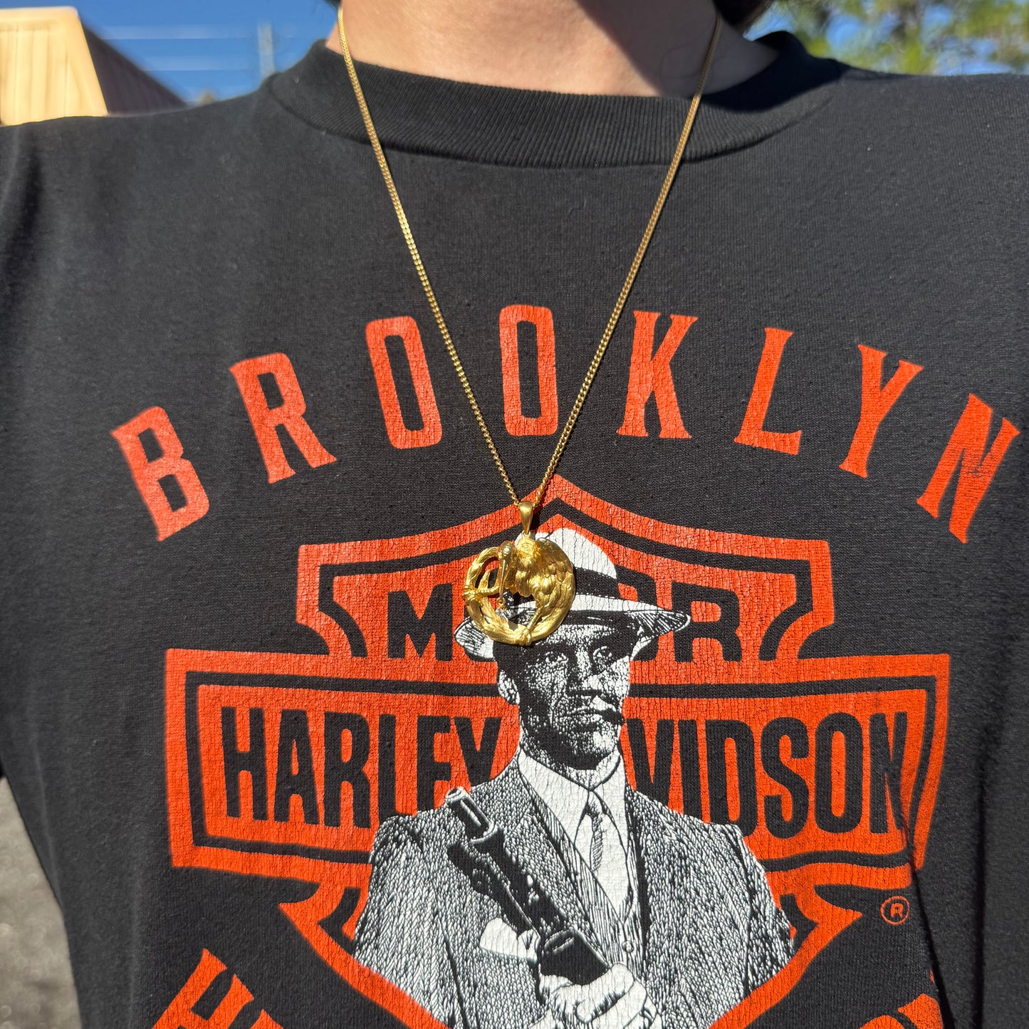 Antique Solid 19.1k Old Mine Cut Diamond Crow Pendant