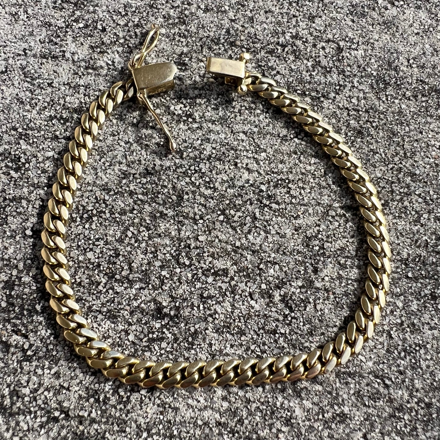Vintage Solid 14k Yellow Gold Miami Cuban Link Bracelet (8”)