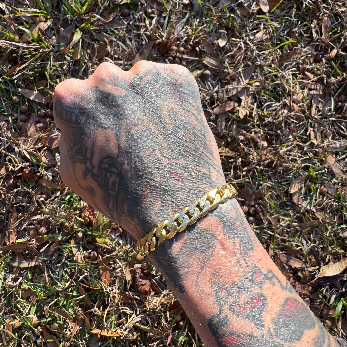 Vintage Solid 18K Italian Yellow Gold Heavyweight Cuban Link Bracelet By Fratelli Chini (8.75”)