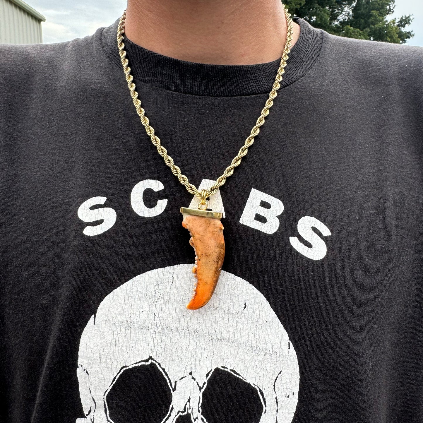 Old 18k Yellow Gold Custom One Of A Kind Handmade Lobster Claw Pendant