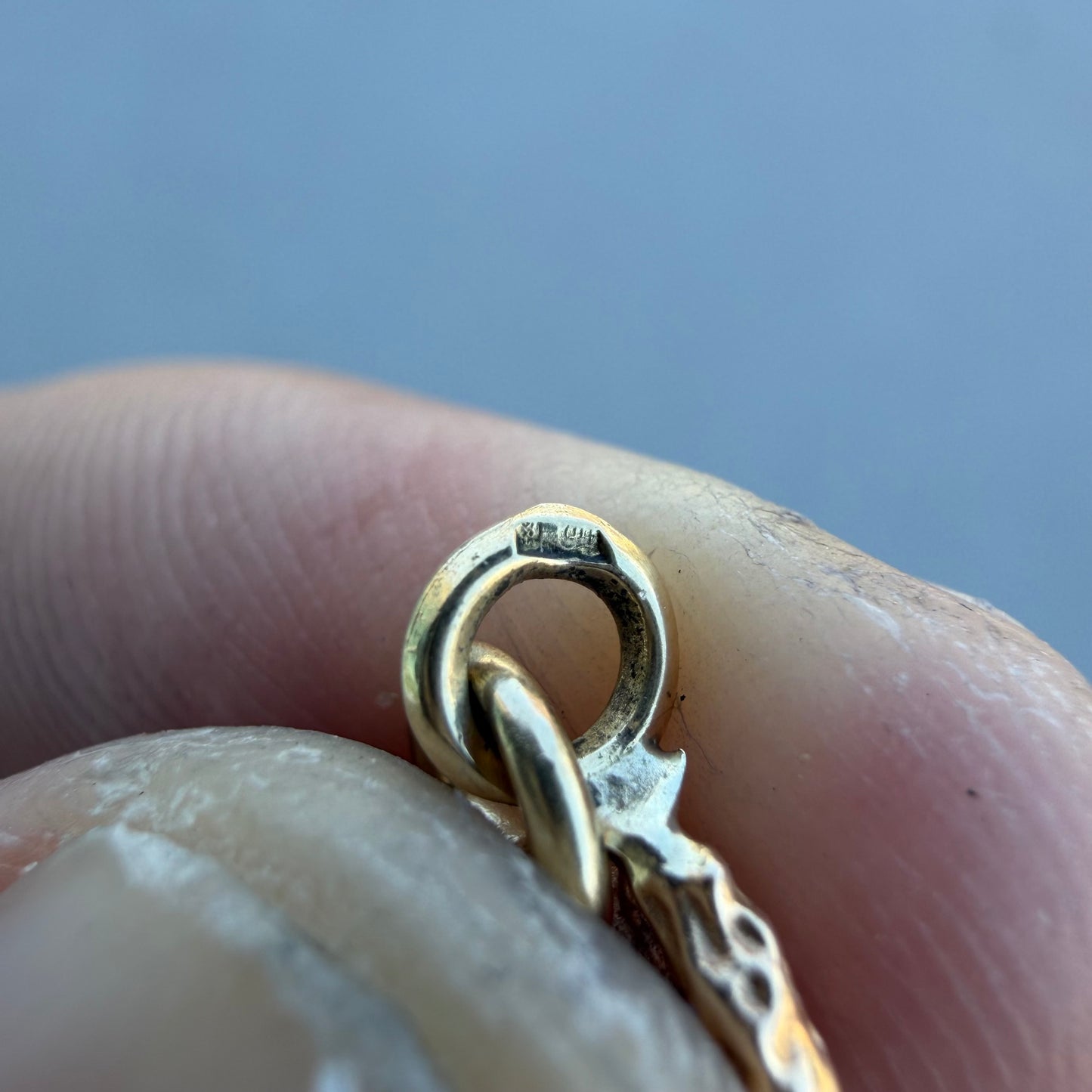 Vintage Solid 14k Yellow/Rose Gold Brutalist Mariner Link Necklace (20”)