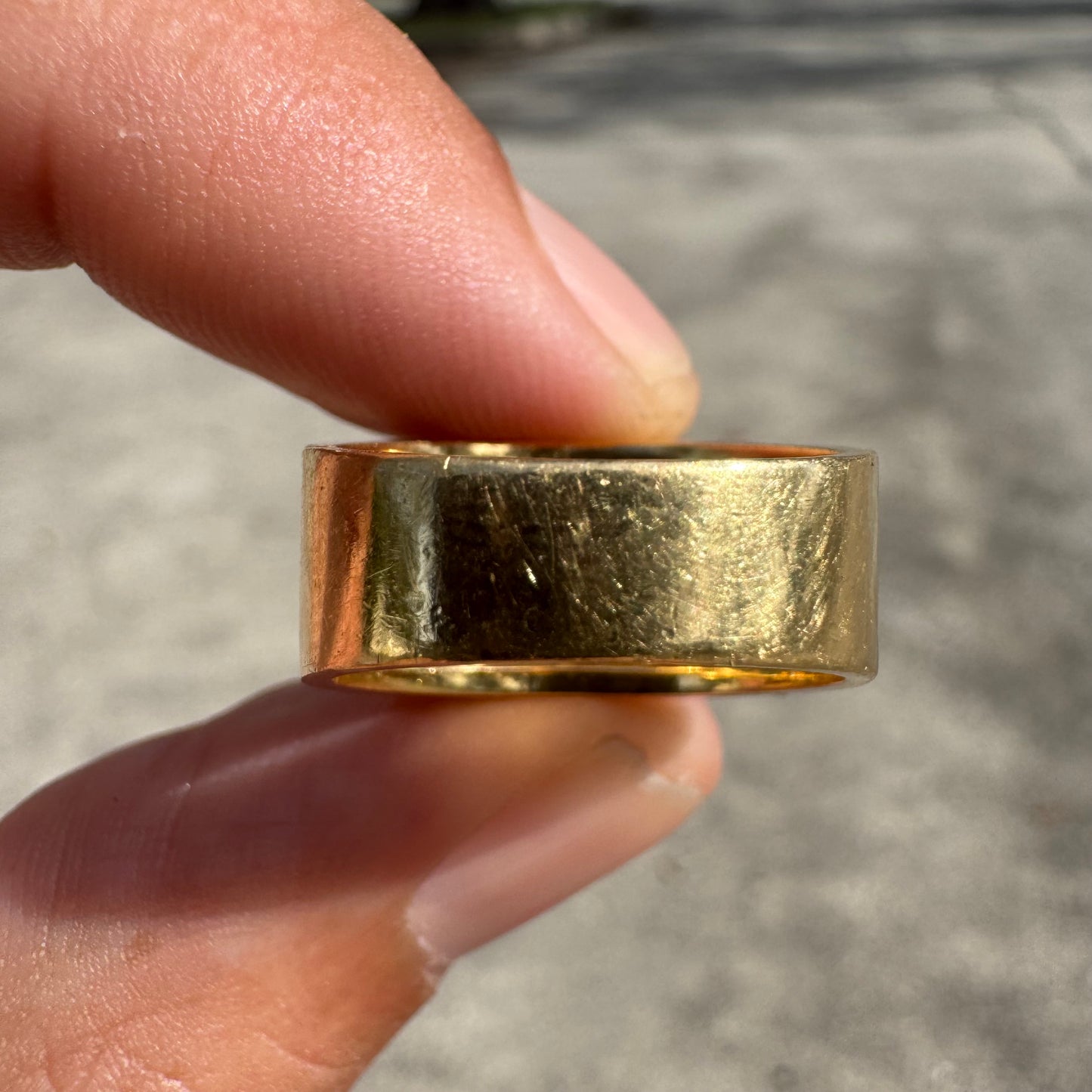Custom Solid 18k Yellow Gold 2.35ctw Flush Set Natural Sapphire, Ruby, Emerald, And Diamond Tapered Cigar Band (7)