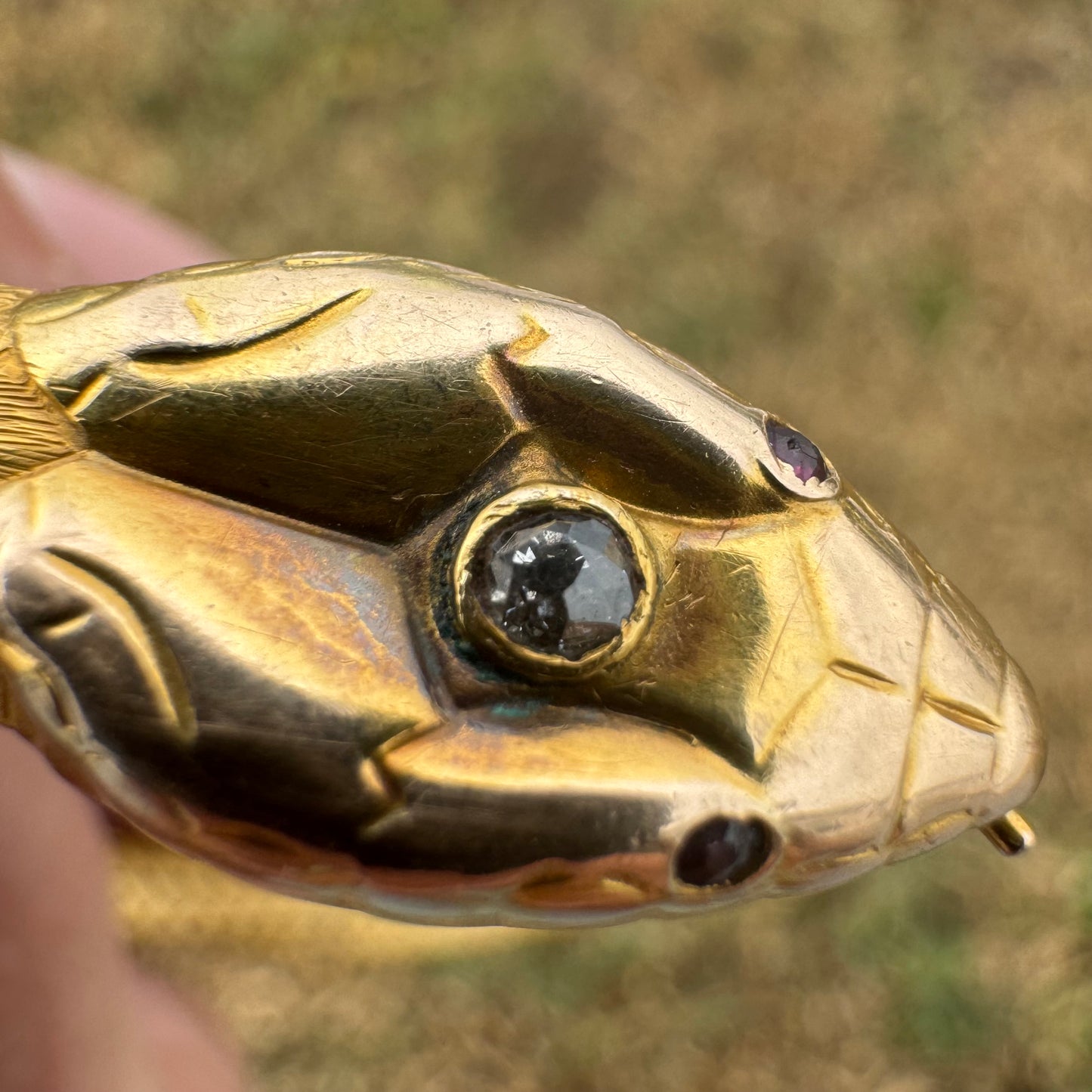 Circa 1840’s Early Victorian 19.7k Yellow Gold Woven Flexible Snake Band (24”)