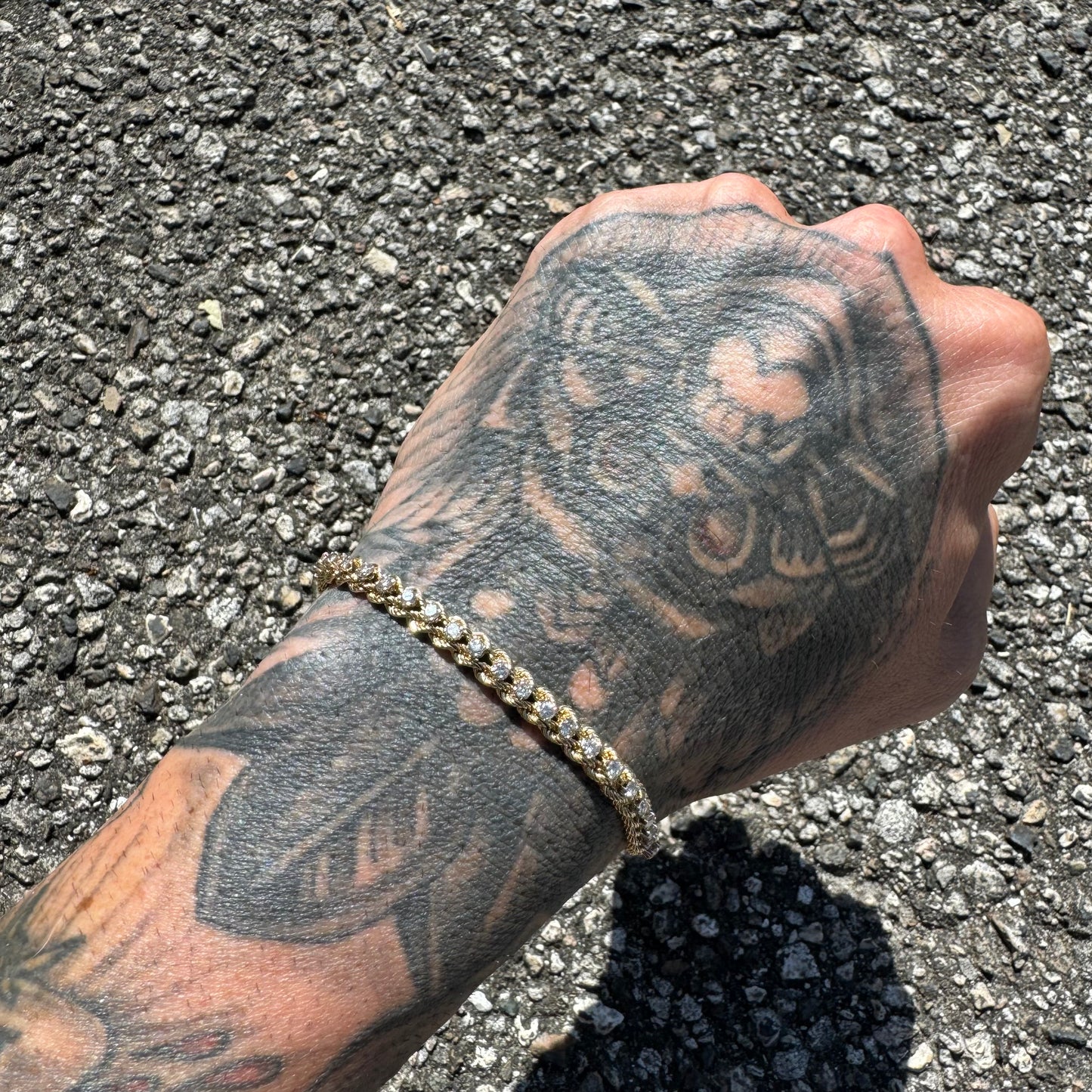 1970’s Solid 14k Yellow Gold 2.0ctw Natural Diamond Double Rope Bracelet (7.5”)
