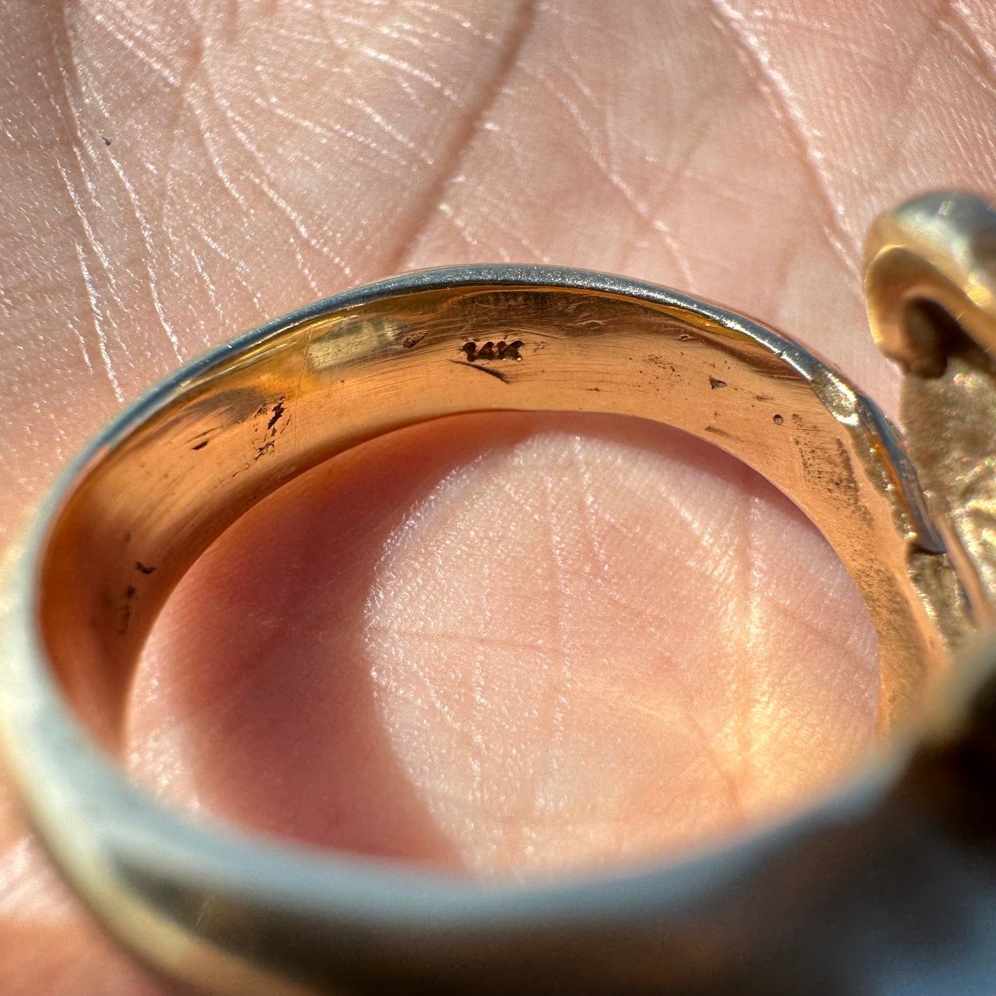 Vintage Custom 14k Yellow Gold Shark Ring (11.5)