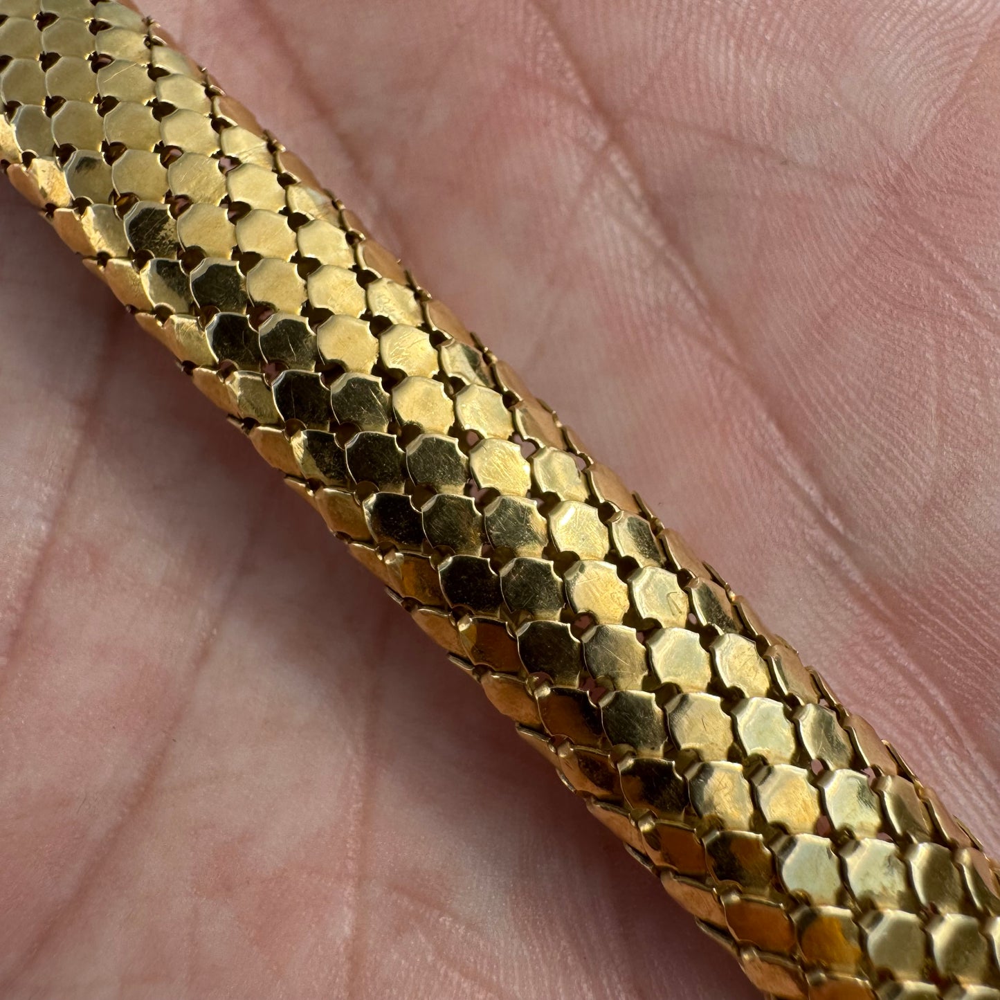 Circa 1940’s Italian Designer 18k Yellow Gold Snake Necklace (20.5”)