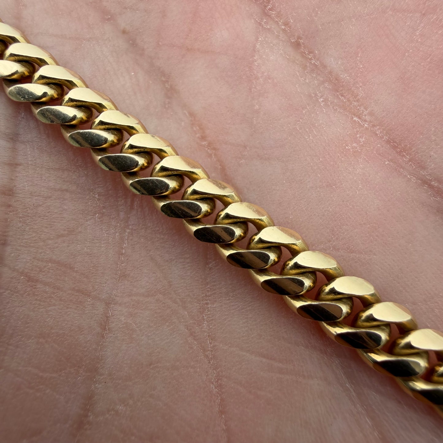 Vintage Solid 14k Yellow Gold Heavyweight Miami Cuban Link Necklace (18”)