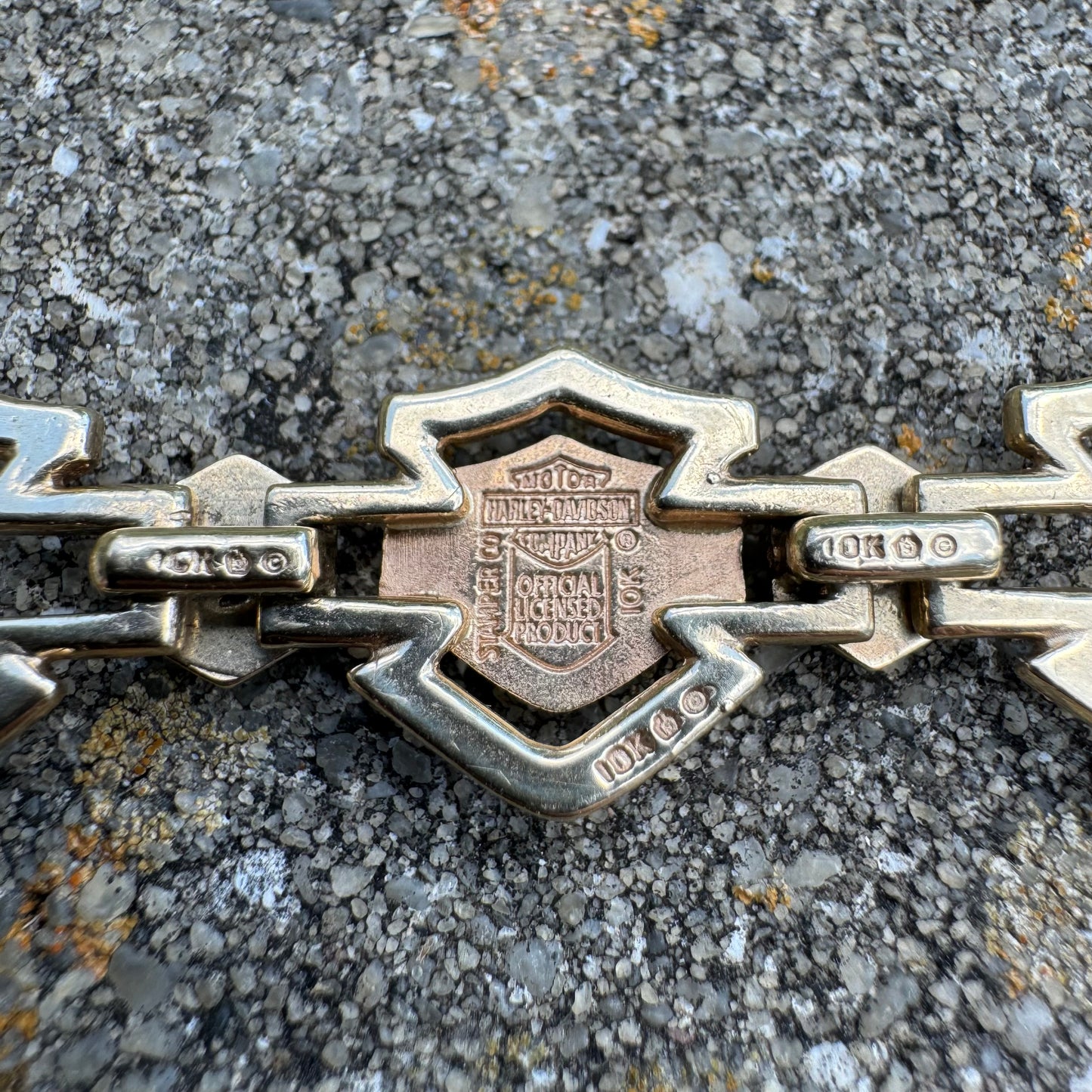 Vintage Solid 10k Yellow Gold Officially Licensed Harley-Davidson Bracelet (8.5)”