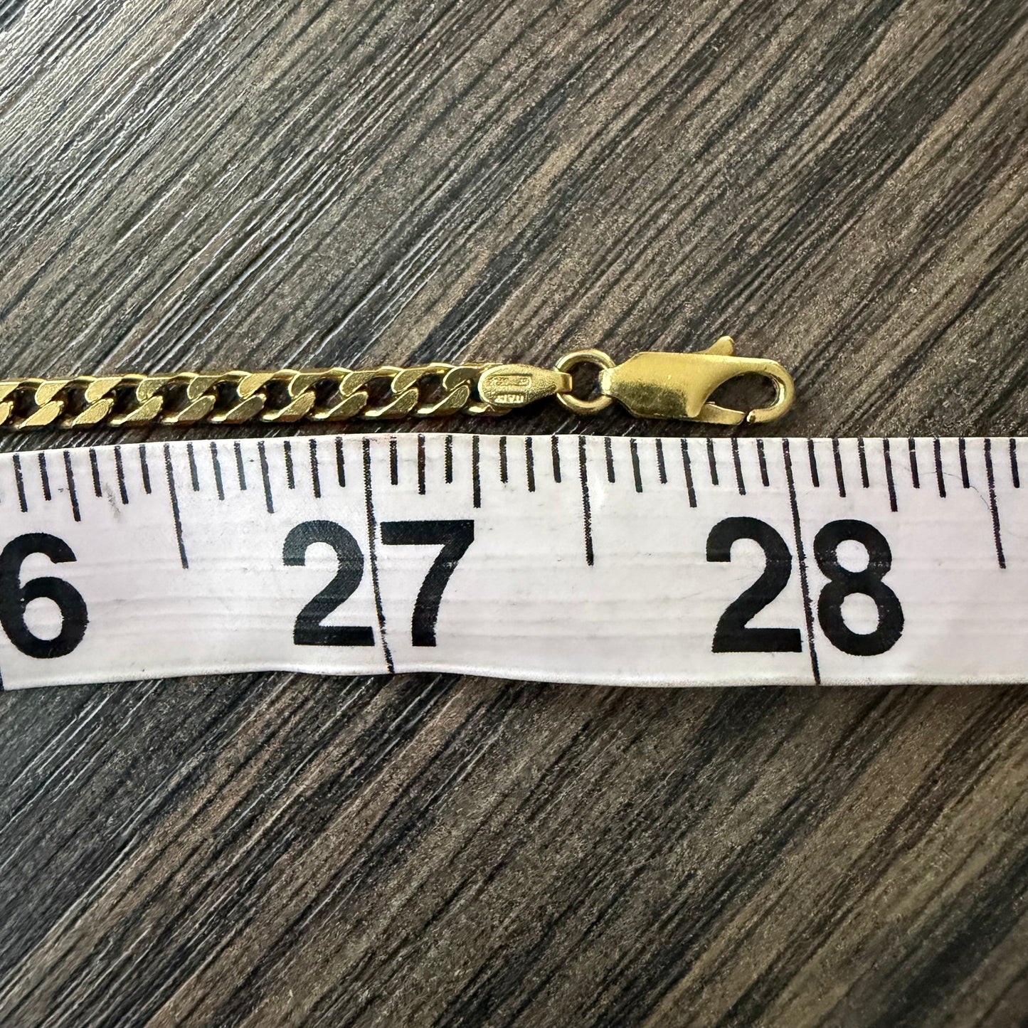 Vintage Solid 18k Italian Yellow Gold Classic Cuban Link Necklace (28”)