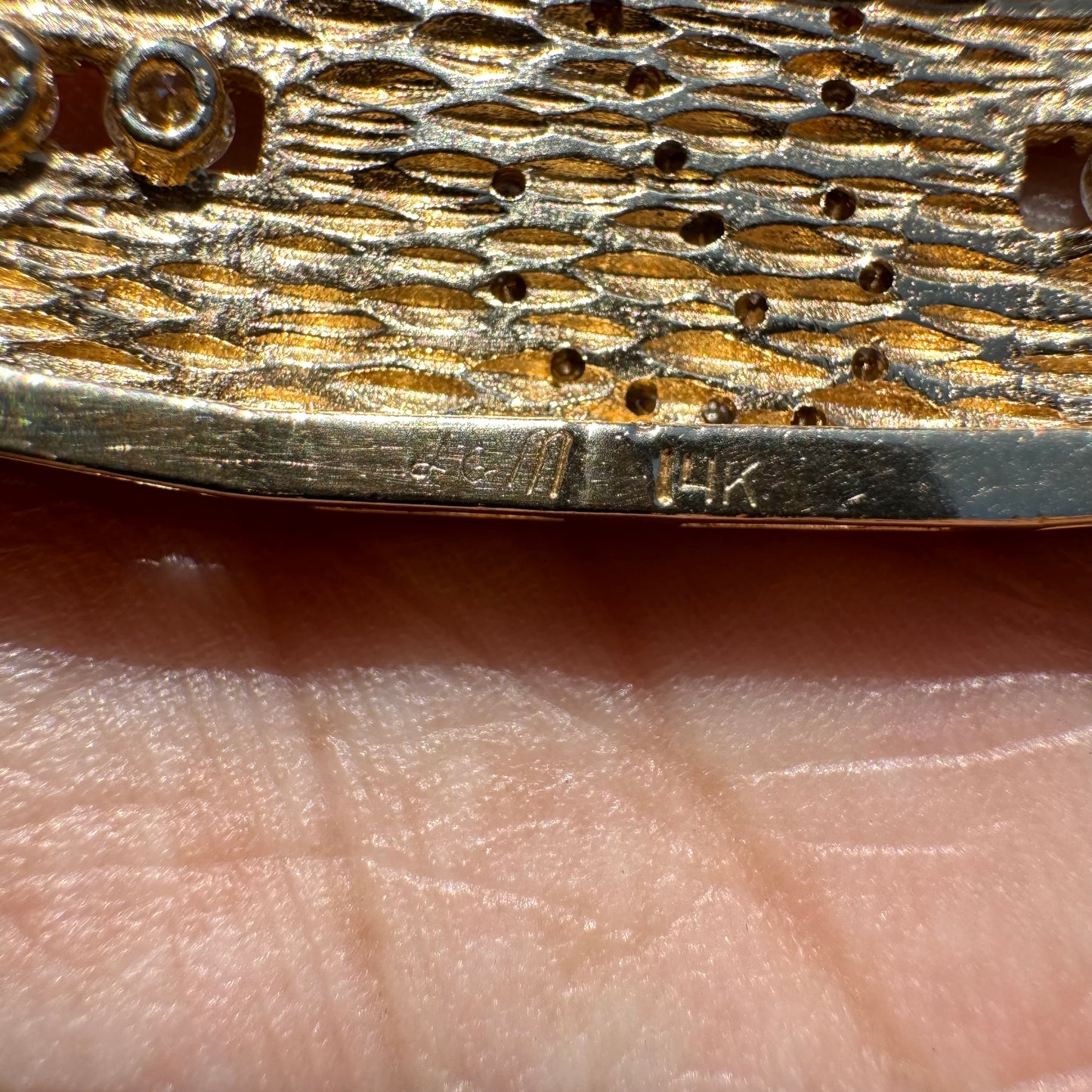 Vintage Custom Solid 14k Yellow Gold 1.0ctw Natural Diamond “B” Nameplate Triple Rope Bracelet (8”)