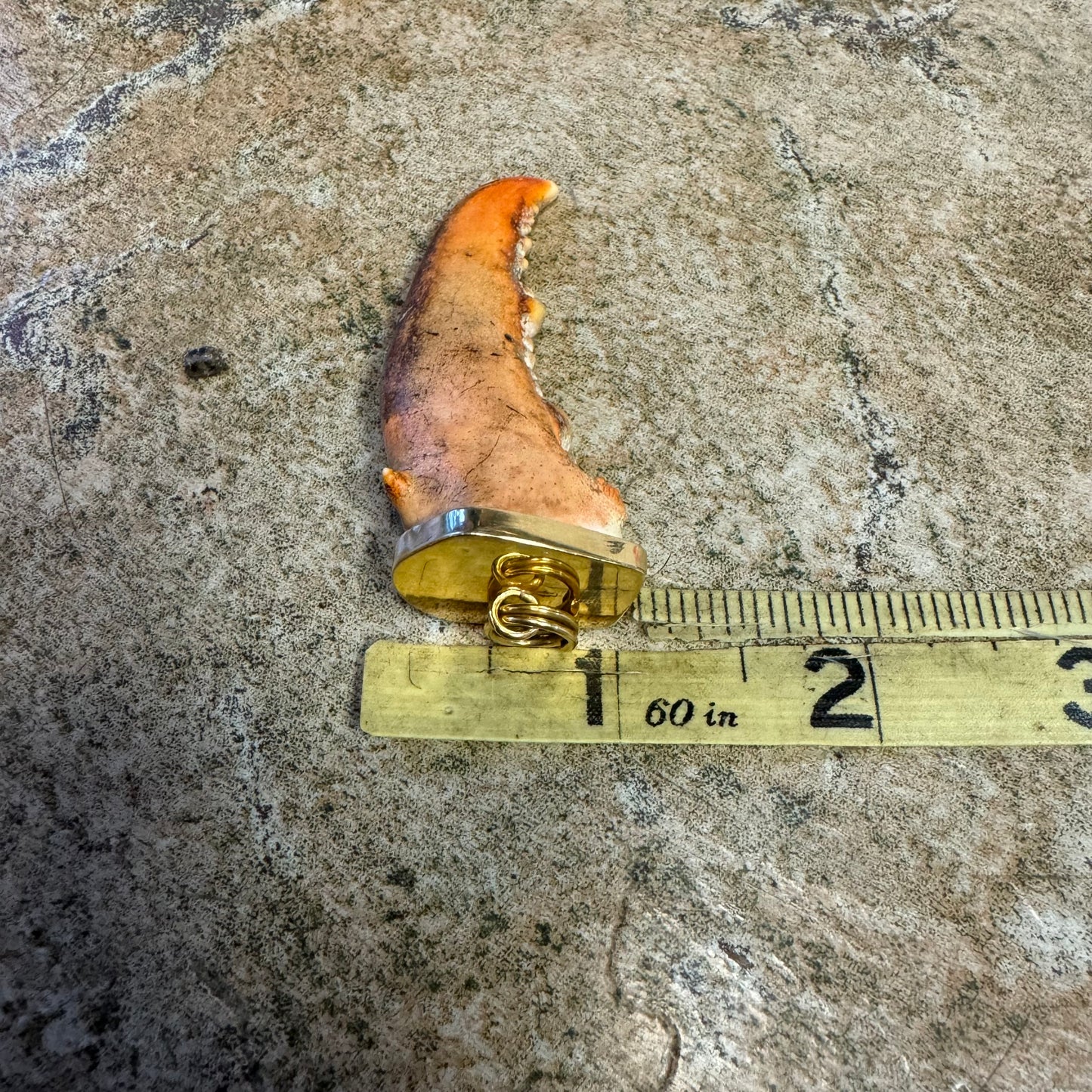 Old 18k Yellow Gold Custom One Of A Kind Handmade Lobster Claw Pendant
