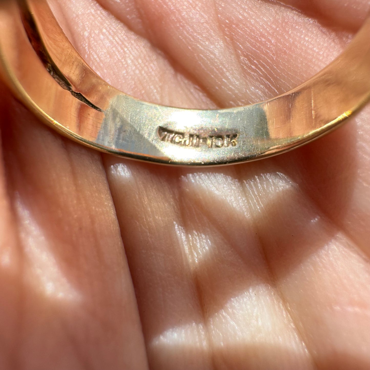 Mid-Century 10k Yellow Gold .45CTW Old Euro Cut Natural Diamond Cluster Snake Ring (8)