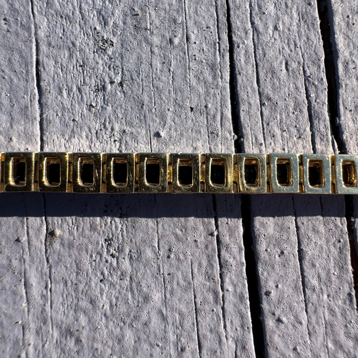 Vintage Solid 14k Yellow Gold 6.0ctw Natural Sapphire Rainbow Tennis Bracelet (7”)