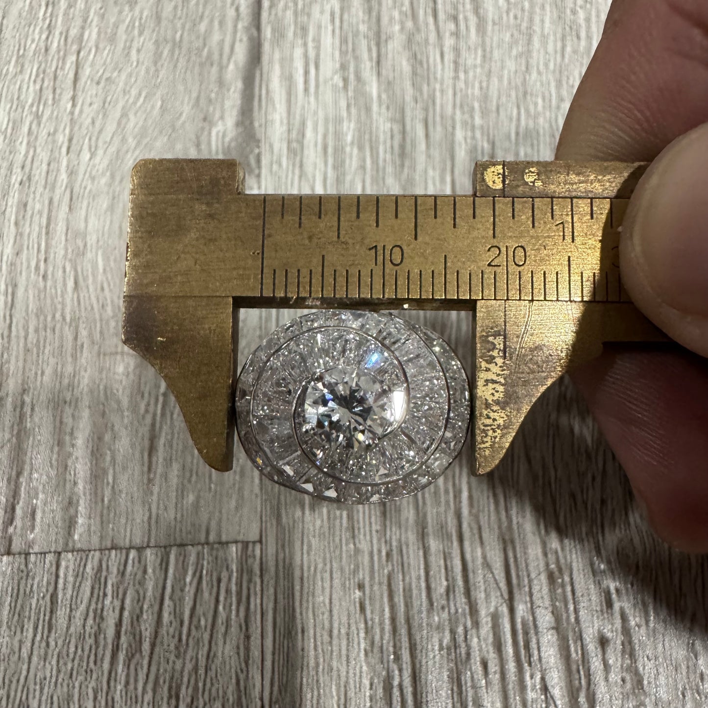 Art Deco Oscar Heyman Bros. Solid Platinum 3.8ctw Natural VS1 Diamond Cocktail Ring (5)