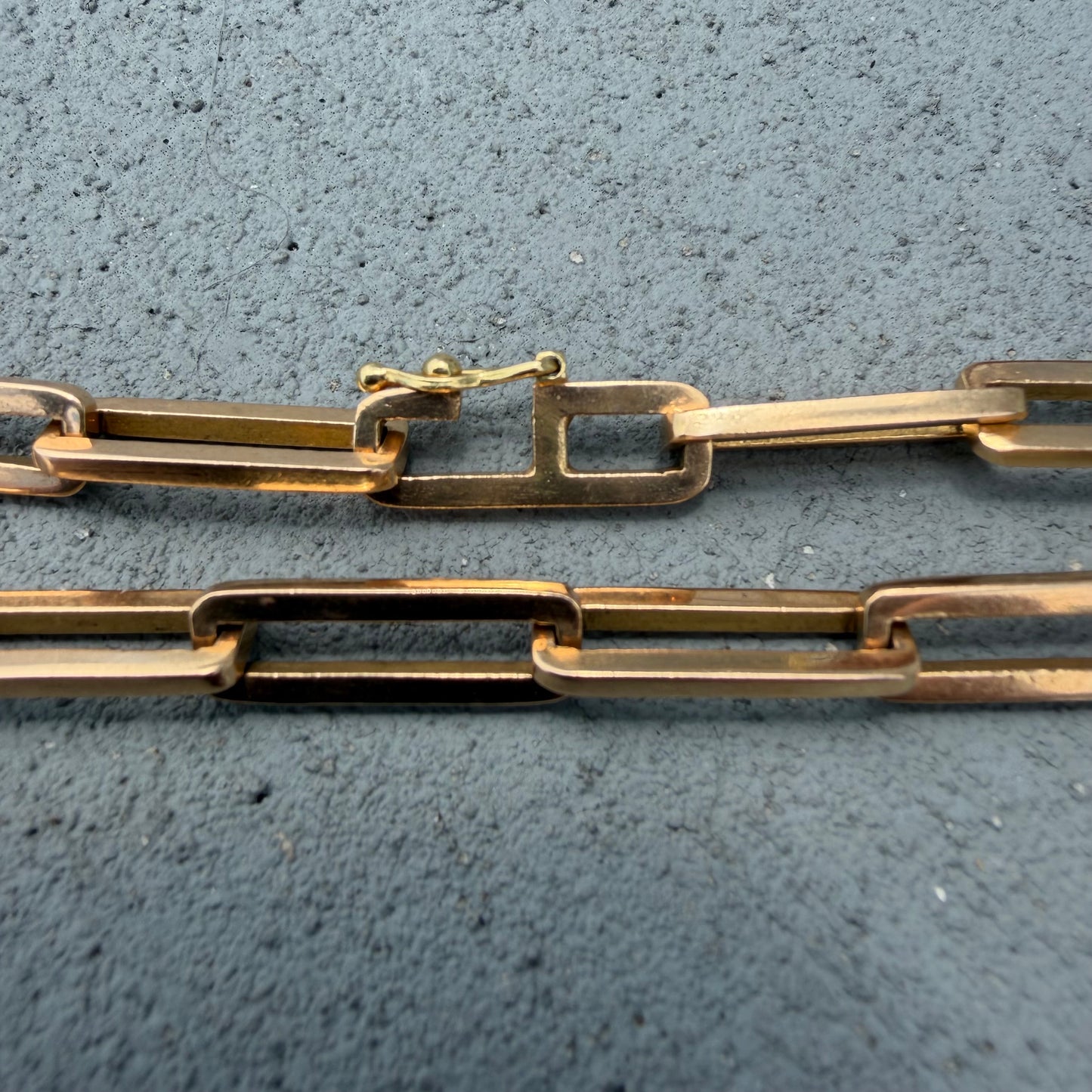 Vintage Solid 18k Yellow Gold Heavyweight Paperclip Link Necklace (23.5”)