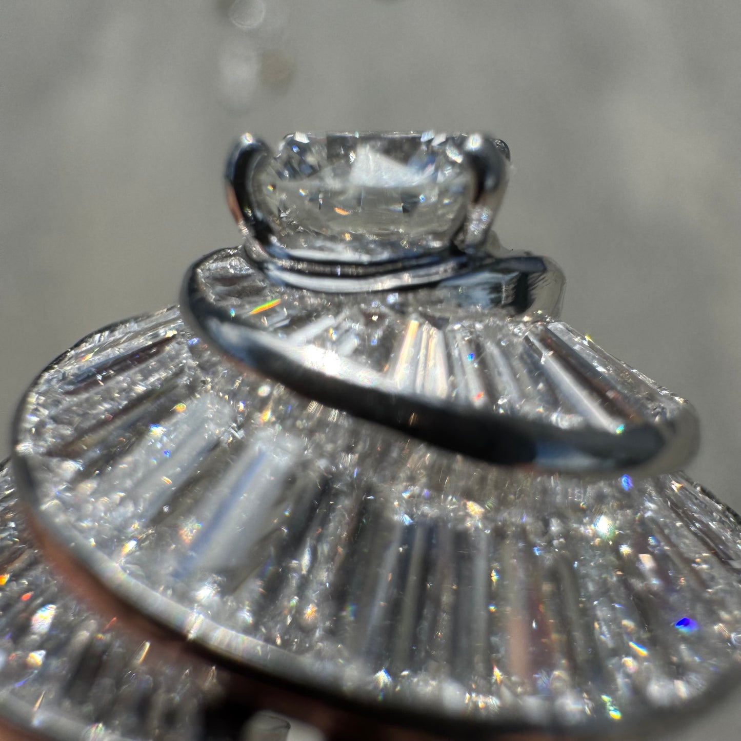 Art Deco Oscar Heyman Bros. Solid Platinum 3.8ctw Natural VS1 Diamond Cocktail Ring (5)