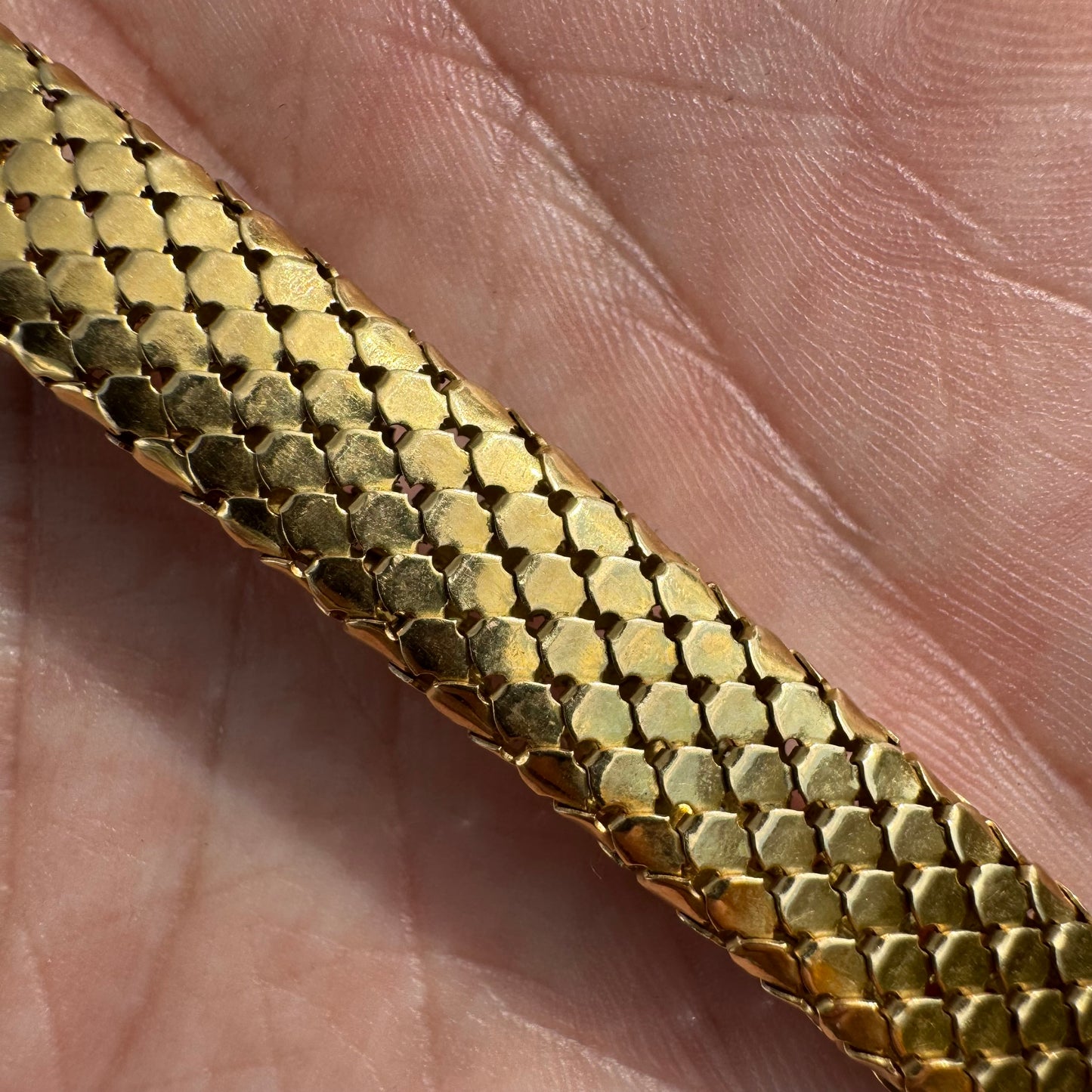 Circa 1940’s Italian Designer 18k Yellow Gold Snake Necklace (20.5”)
