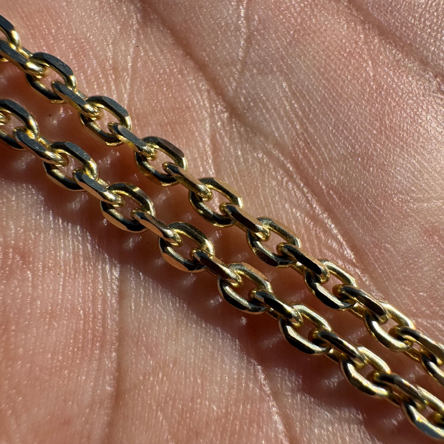 Brand New Solid 14k Yellow Gold Knife Edged “Biker Chain” Anchor Link Necklace (16”)
