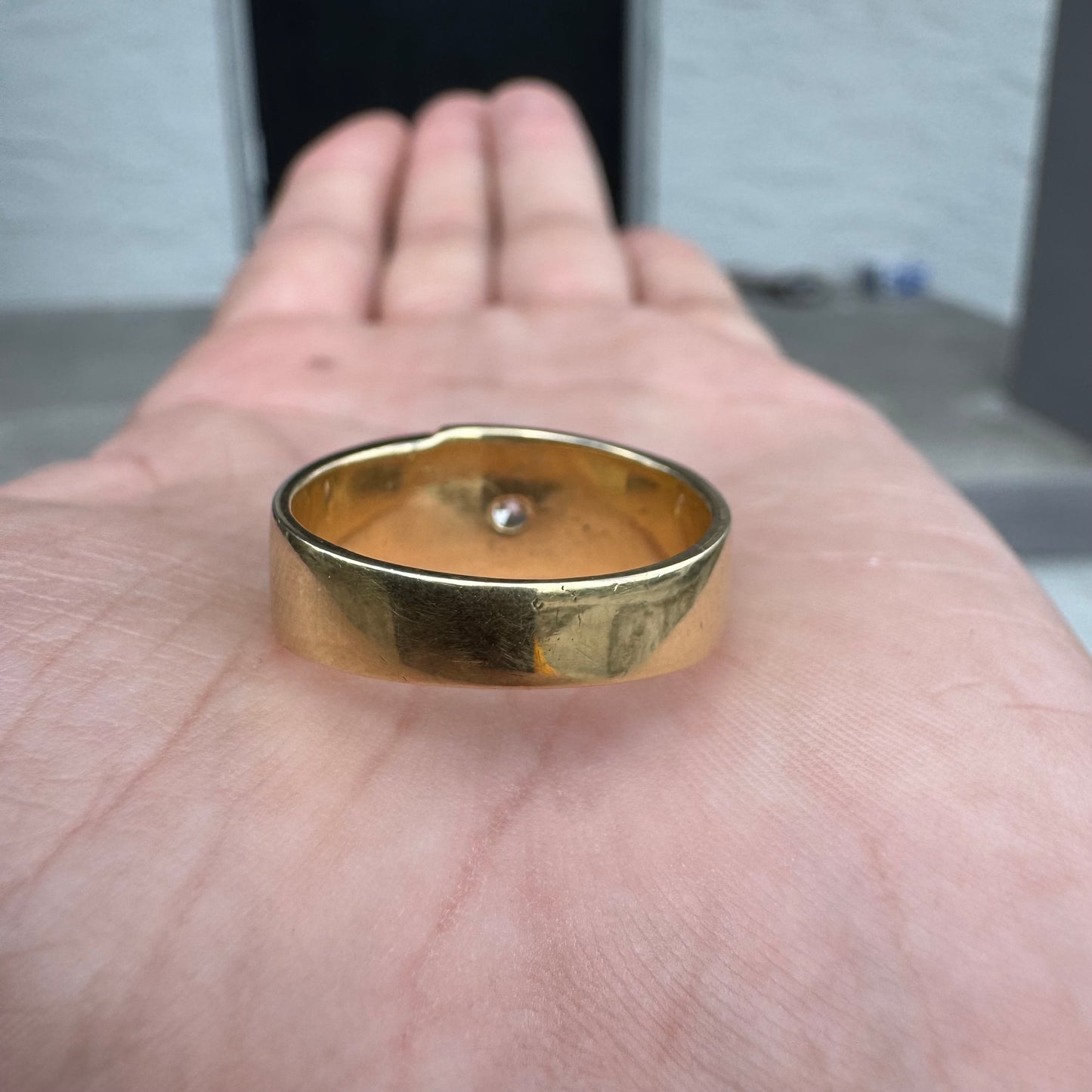 Vintage .73ct Old Euro Cut Natural Diamond Solid Backed 18k Yellow Gold Ring (9.5)