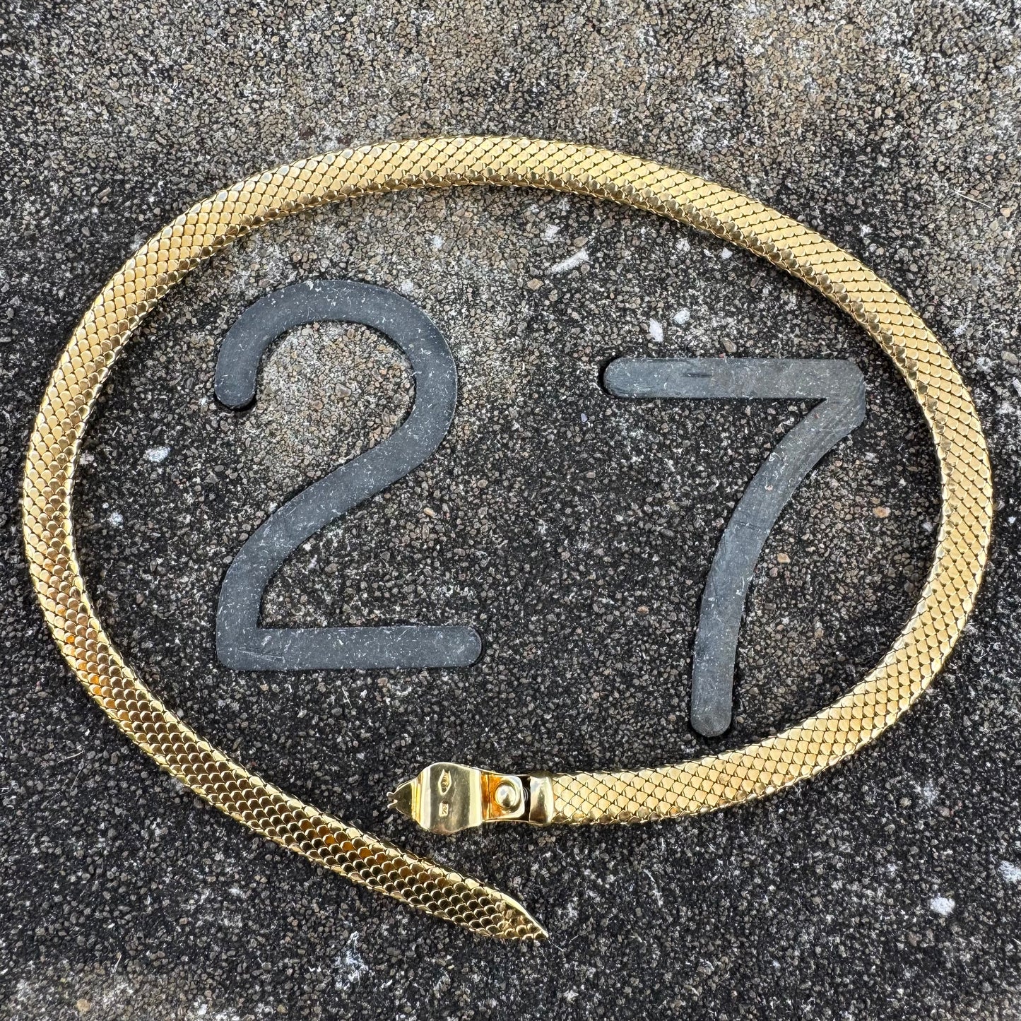 Circa 1940’s Italian Designer 18k Yellow Gold Snake Necklace (20.5”)