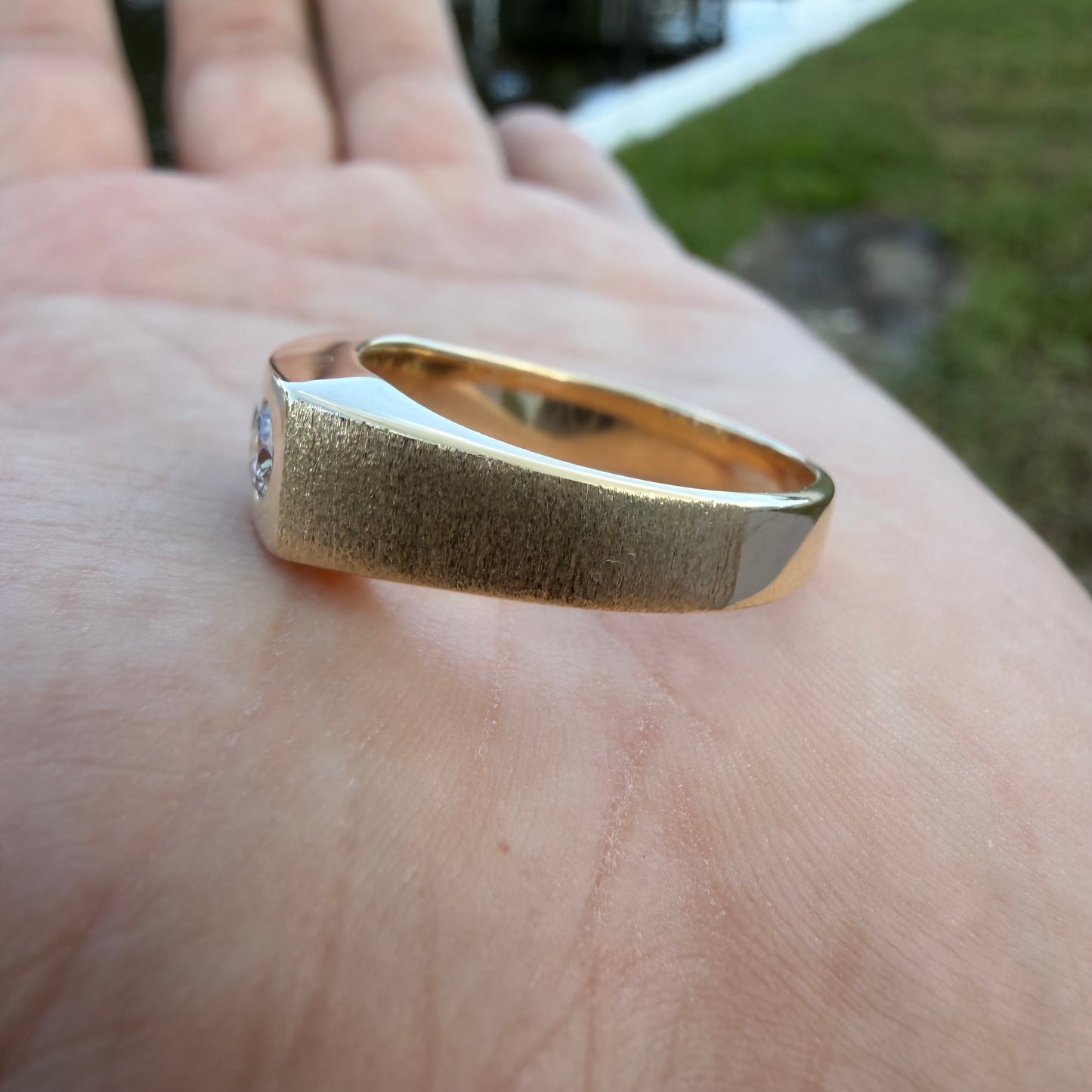 Vintage Solid 14k Yellow Gold .75ctw Natural Diamond Trilogy Ring (10.5)