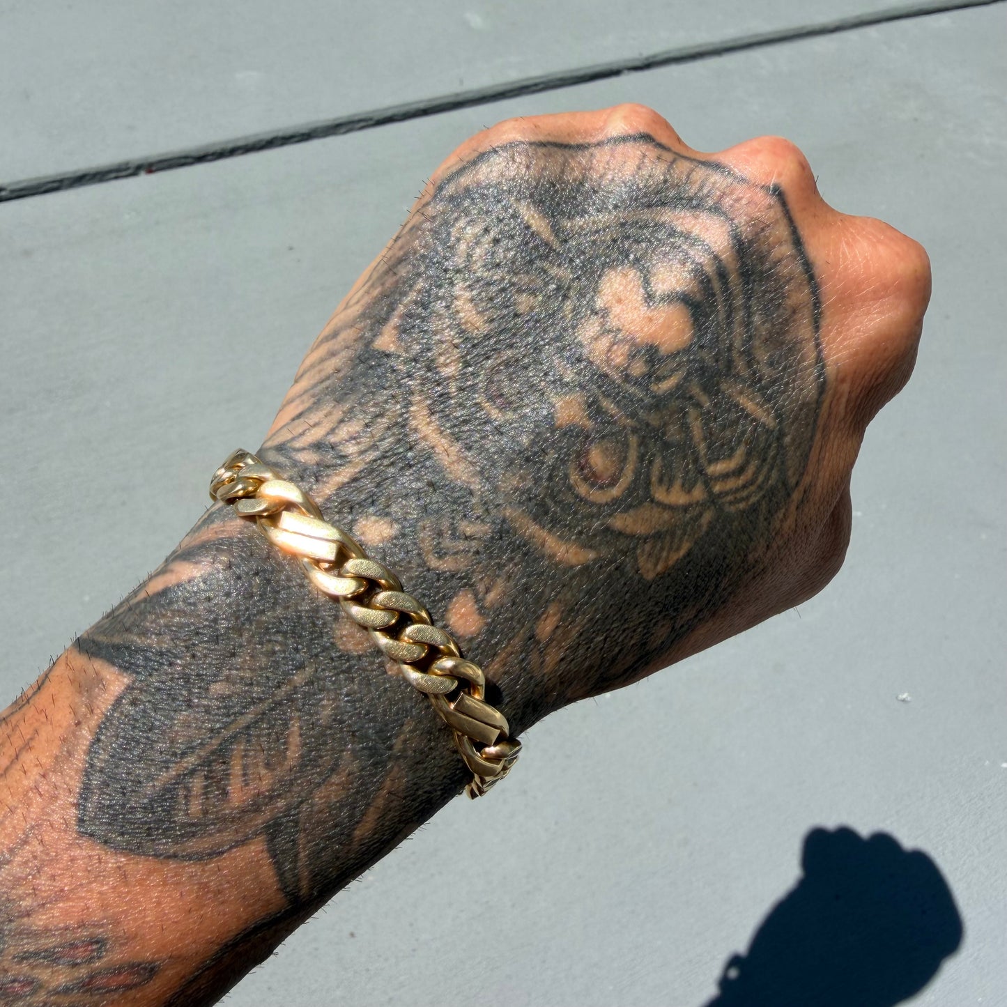 Vintage Solid 14k Yellow Italian Gold Super Heavyweight Tony Soprano Link Bracelet (8”)