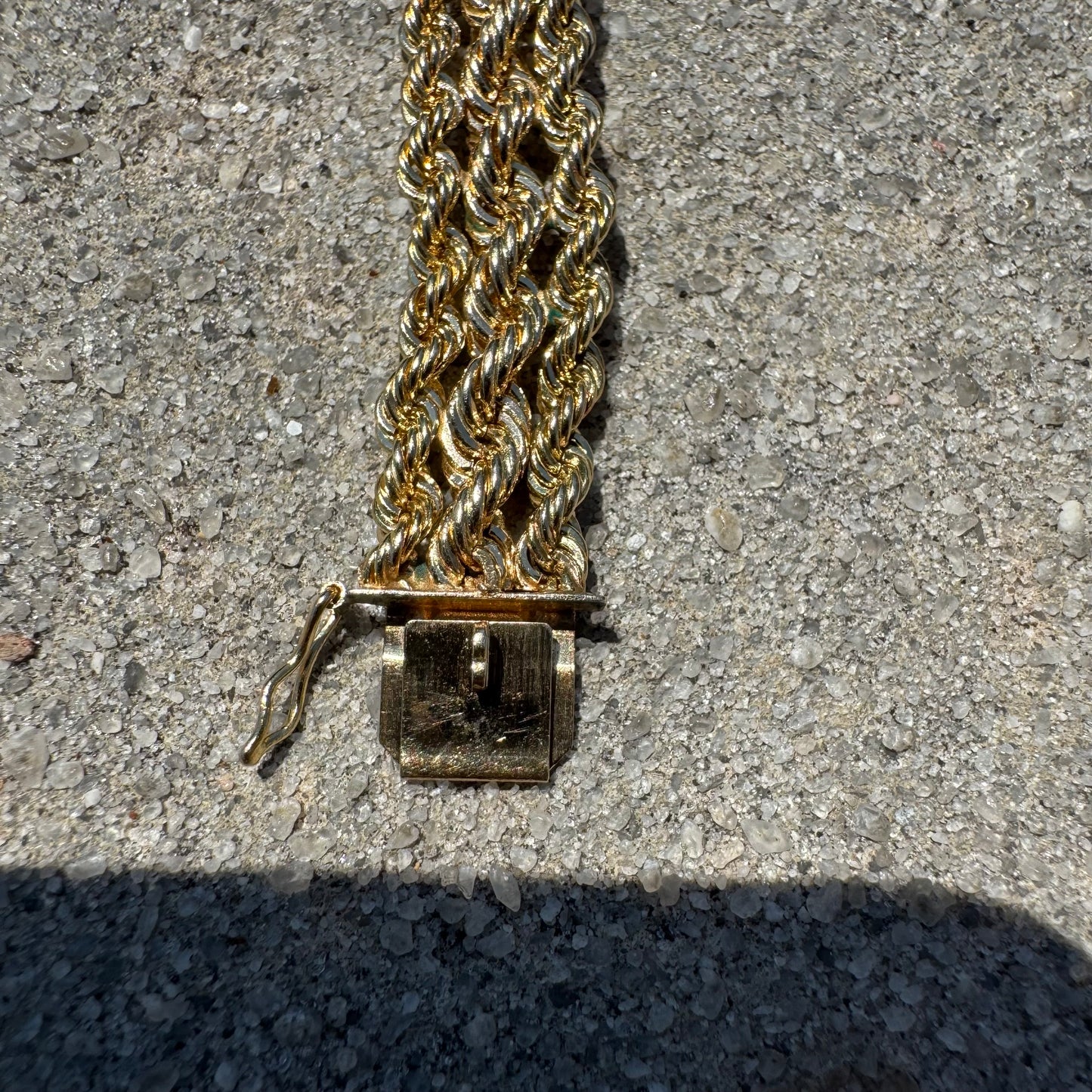 Vintage Custom Solid 14k Yellow Gold 1.0ctw Natural Diamond “B” Nameplate Triple Rope Bracelet (8”)
