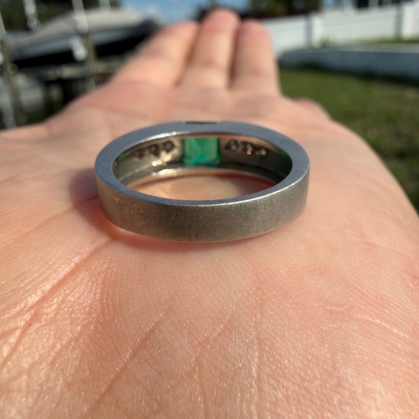 1980’s New Old Stock Solid 18k White Gold 1.25ctw Natural Columbian Emerald and VS Diamond Ring (8)