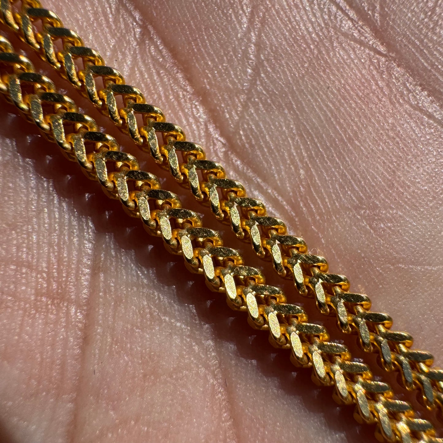 Solid 22k Yellow Gold Franco Link Necklace (24”)