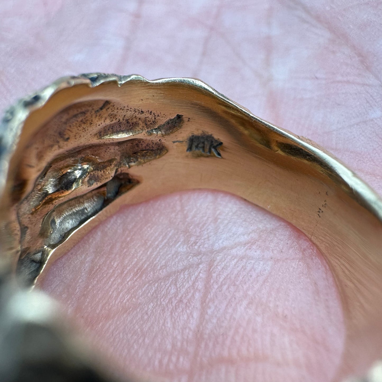 Vintage Solid 14k Yellow Gold .25CT Natural VS Diamond Heavyweight Lion Ring (7.75)