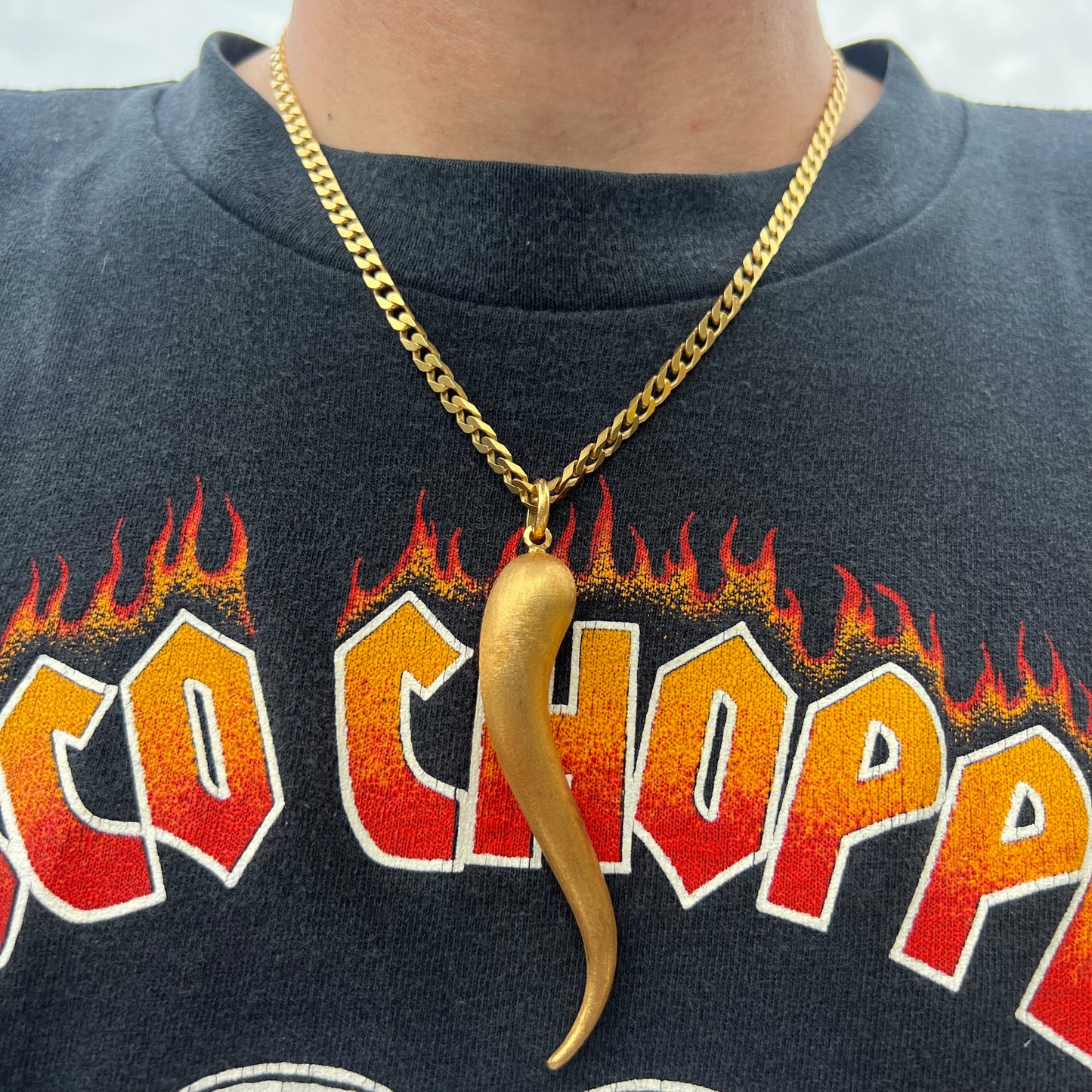 Mid-Century 18k Italian Cornicello Protection Amulet Pendant.